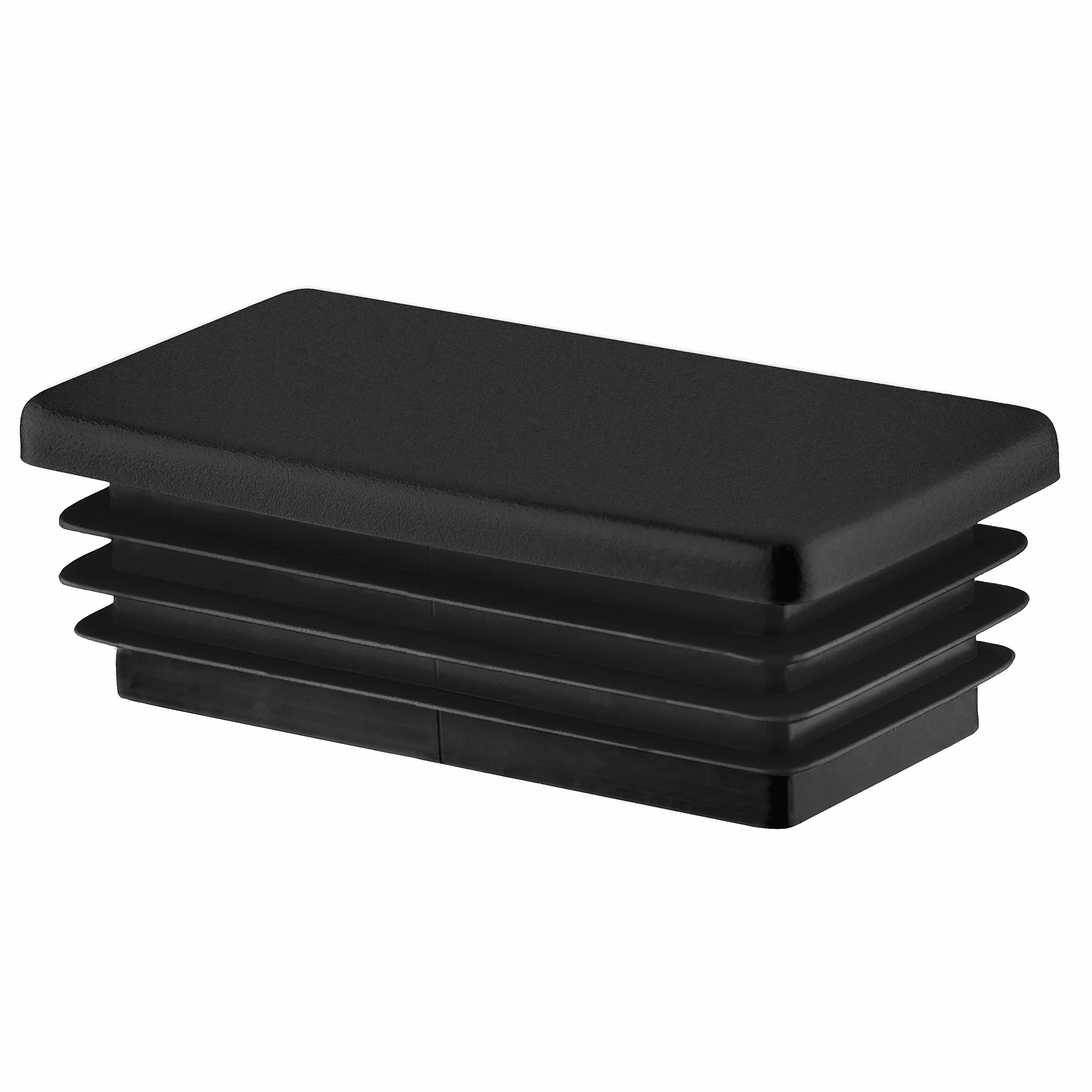 Tappi a Lamelle Rettangolari 40x15 mm in Plastica Nero - Tappo per Tubo per Mobili e Strutture in Ferro | Inserto Terminale – Set 10 Pezzi – 4x1,5 cm