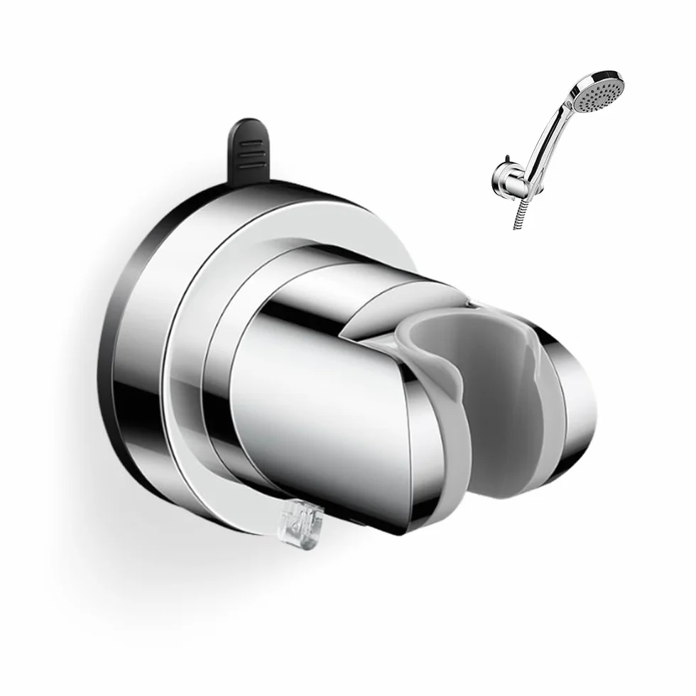 Supporto per Soffione Doccia con Ventosa,Supporto Doccino Senza Forare,Porta Doccino Muro Universale,Porta Soffione Doccia Regolabile,Shower Head Holder per Fissare e Regolare - Argento