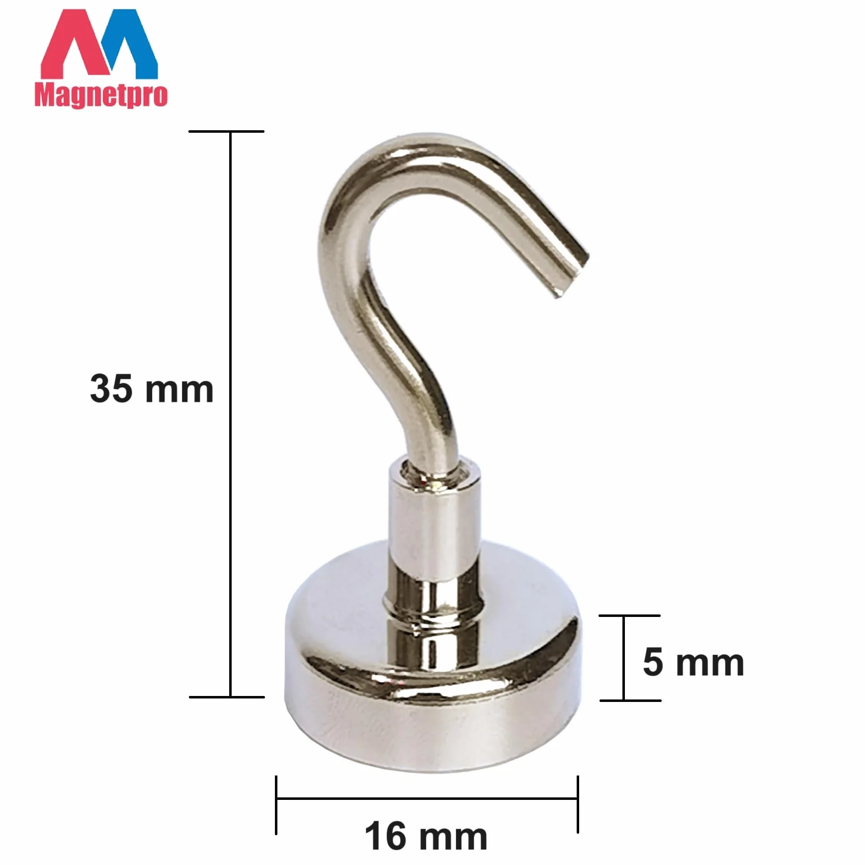 Gancio magnetico Magnetpro 9 kg Potenza di aspirazione eccellente Magneti al neodimio potenti Magnetici per porte, armadi, soffitti, accessori, accessori industriali (12 pezzi)