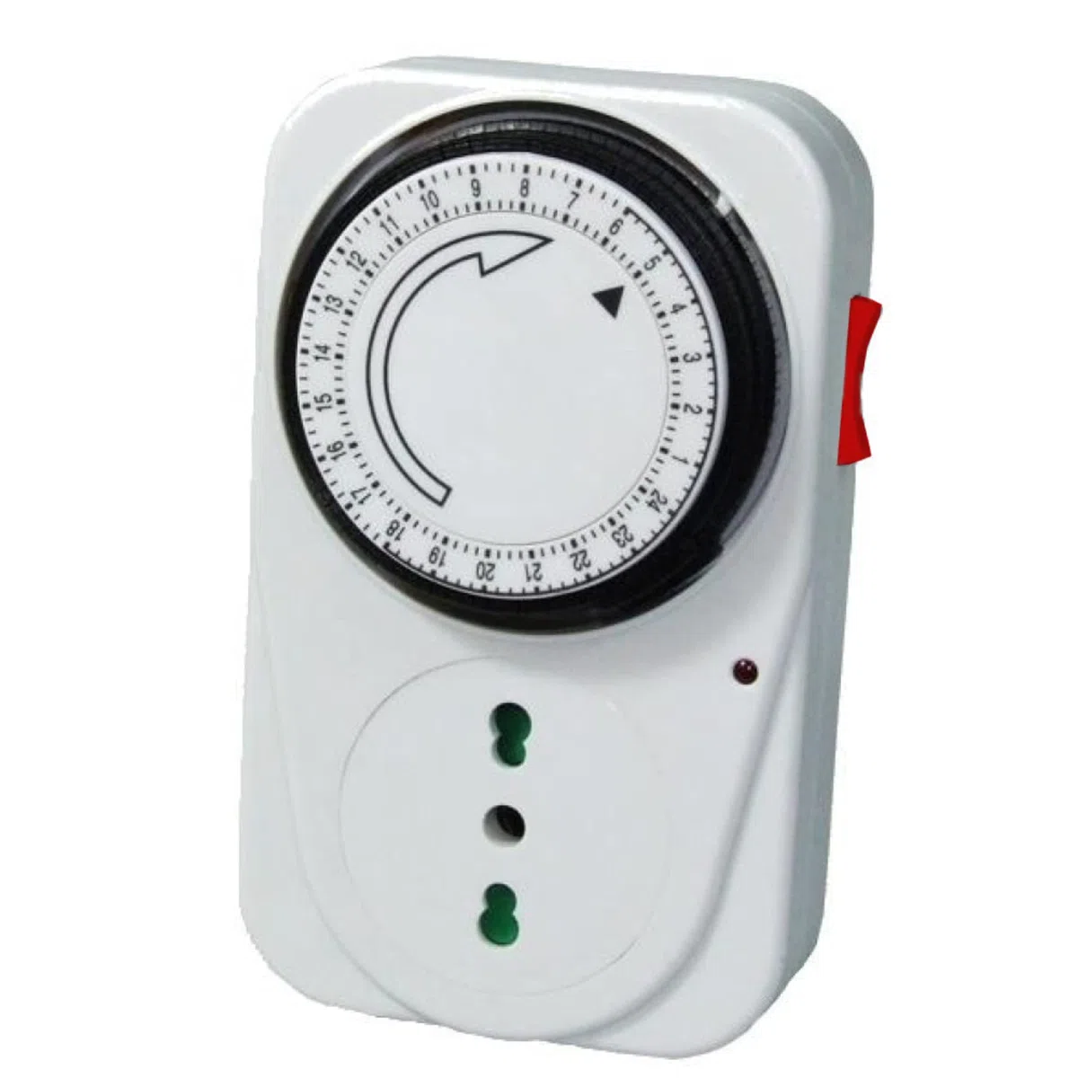 SQUADO - Presa Elettrica Temporizzata Timer 24 Ore Programmabile Presa di Corrente con Temporizzatore Regolabile Meccanico Giornaliero Spina Italiana Bianco