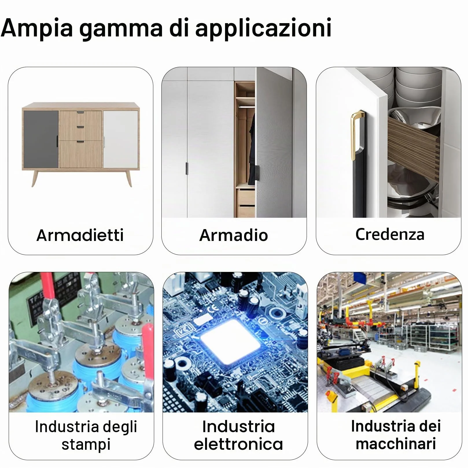 Chiusura a Leva Regolabile, 6 Pz Morsetti a Ginocchiera Chiavistello Regolabili, Morsetto in Metallo, Bloccaggio Chiusura a Ginocchiera a Tensione, Ganci a Blocco Leva per Scatole Armadio(100 kg)