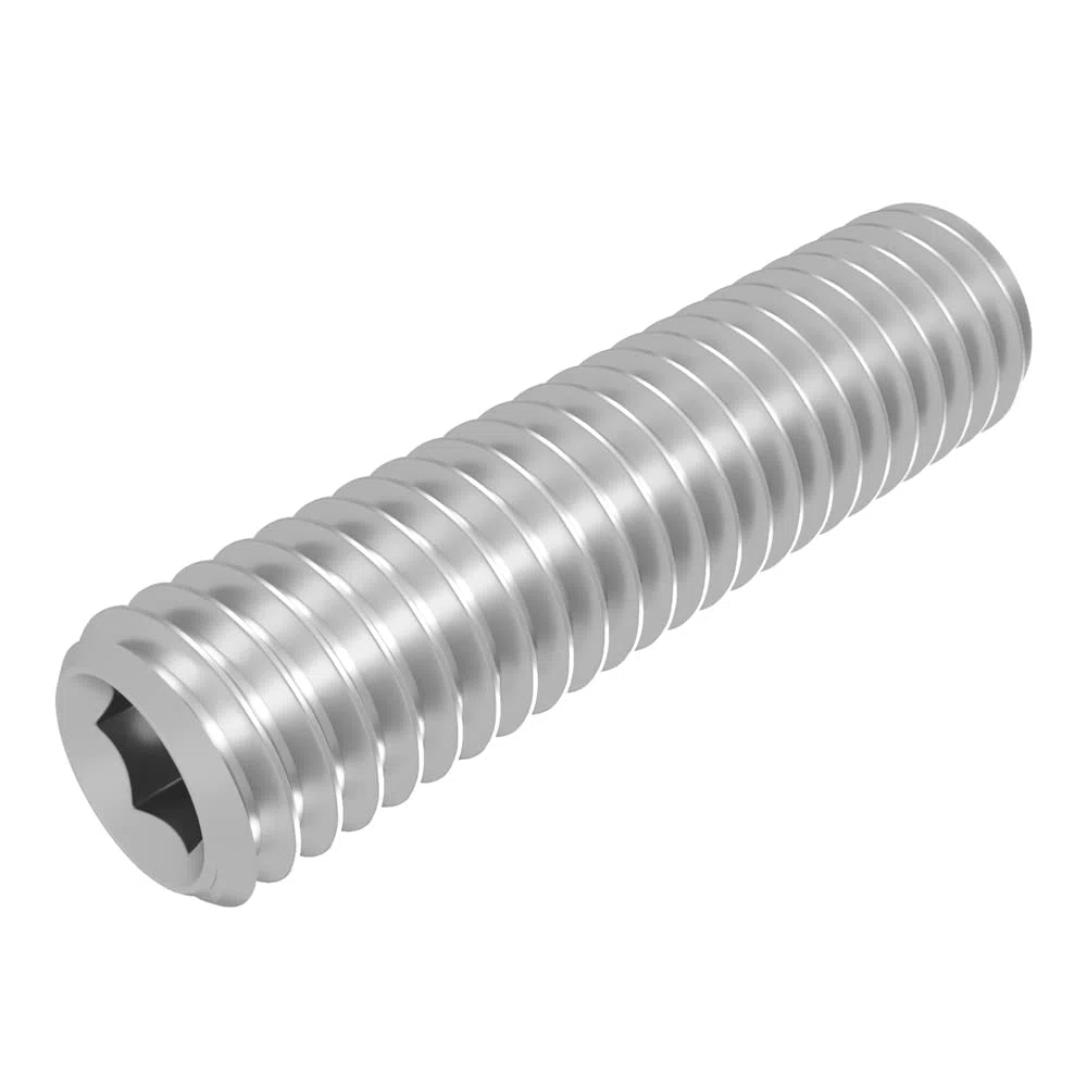 SECCARO Perni filettati con taglio ad anello, M5 x 20 mm, in acciaio inox V2A VA A2, DIN 916/ISO 4029, esagonali, 20 pezzi