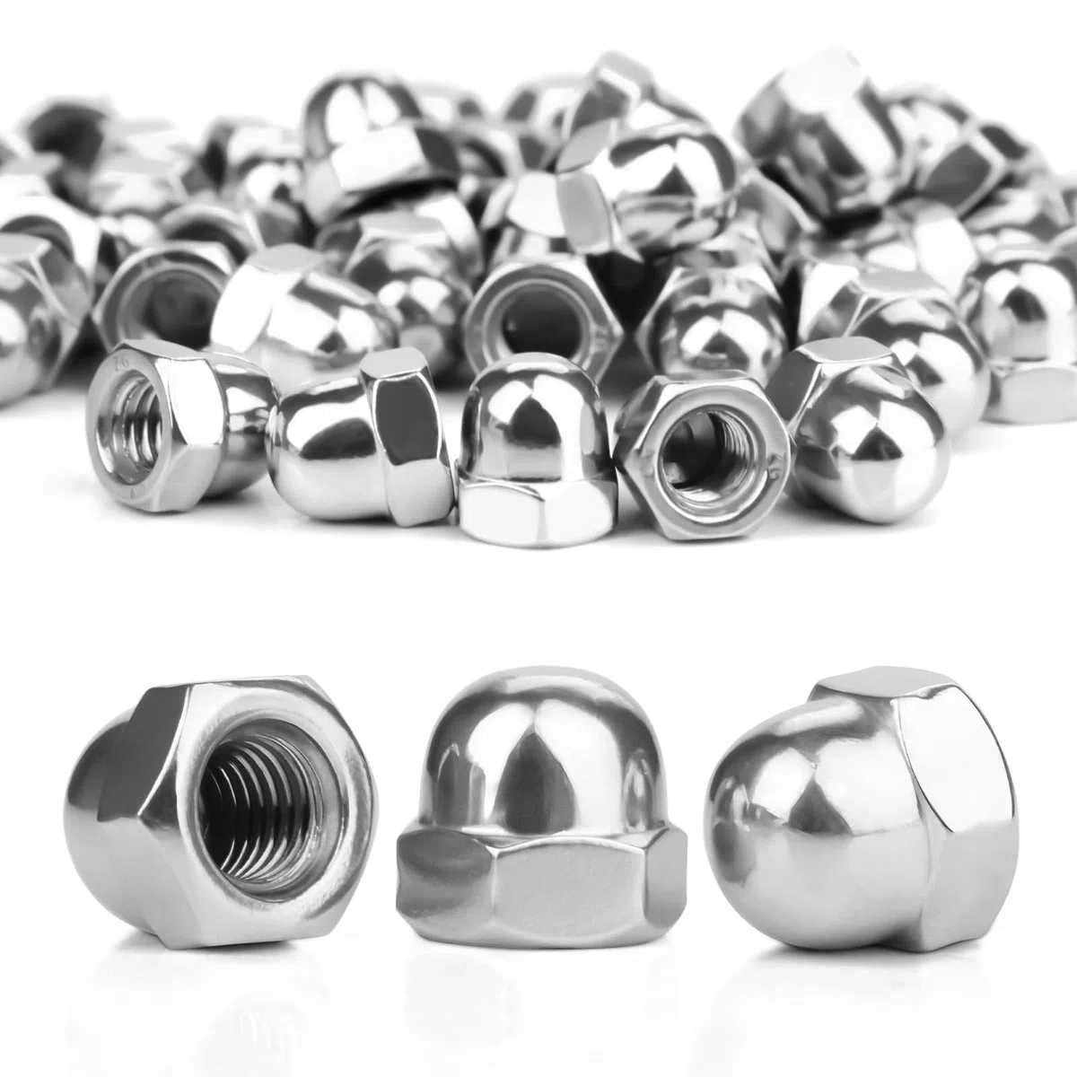 SWTYExt Dado cieco a calotta M6 in acciaio inox 25 pezzi Dado cieco DIN 1587 forma alta alta qualità A2 V2A Kappenmuttern dado esagonale per viti bulloni filettati e barre filettate