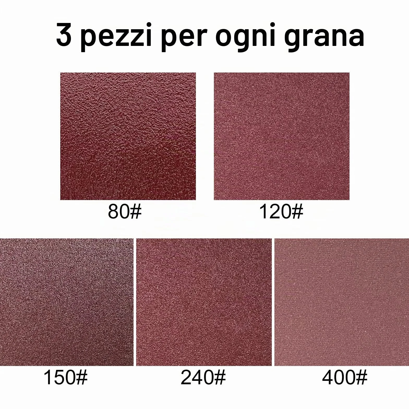 Nastri Abrasivi, 75 x 533 mm Set di Nastri Abrasivi Ciascuno 3 x Grana 80/120/150/240/400 per Levigatrice a Nastro Stazionaria, Levigatrice, Levigatrice a Disco a Nastro(15 Pezzi)