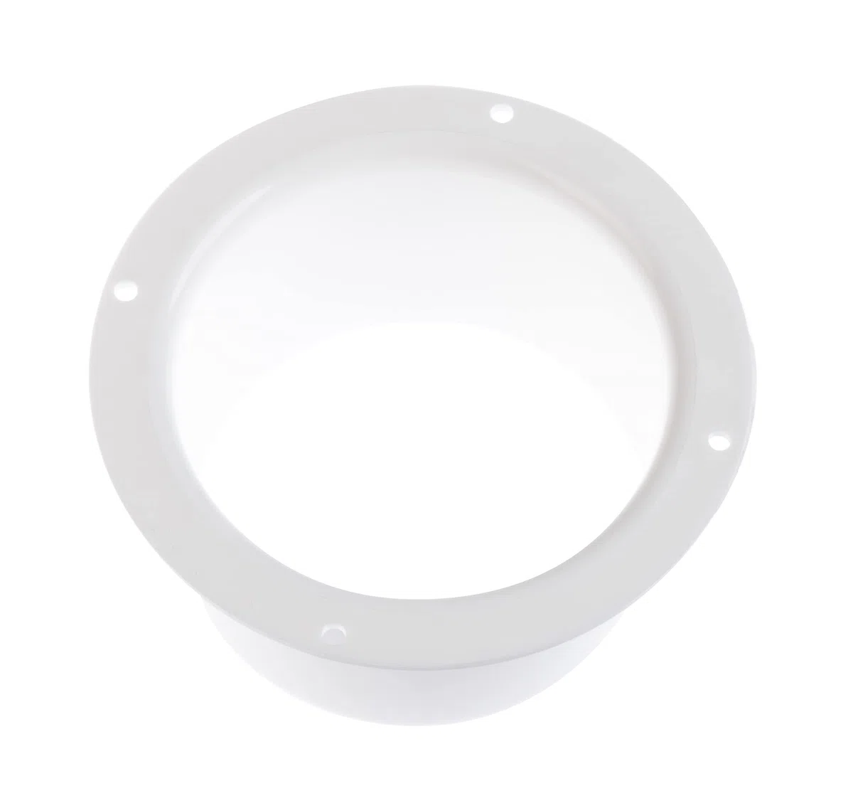 Steinberg14 Flangia da parete Ø 100 mm, colletto in vita, montaggio tubo rotondo in PVC, connettore per tubo di ventilazione