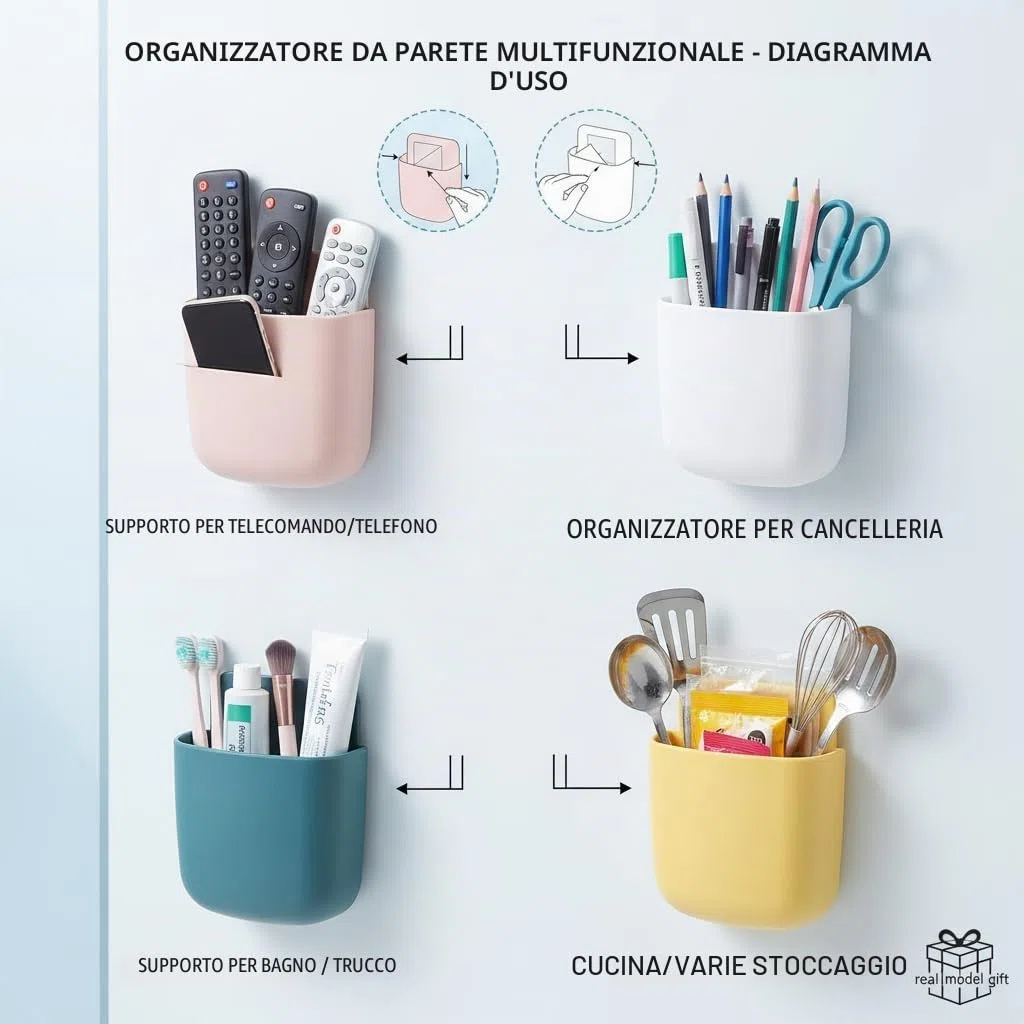 Set da 4 Pezzi di Mensola da Bagno a Parete, Organizzatore Compatto Moderno, 11,5x9x8,5 cm
