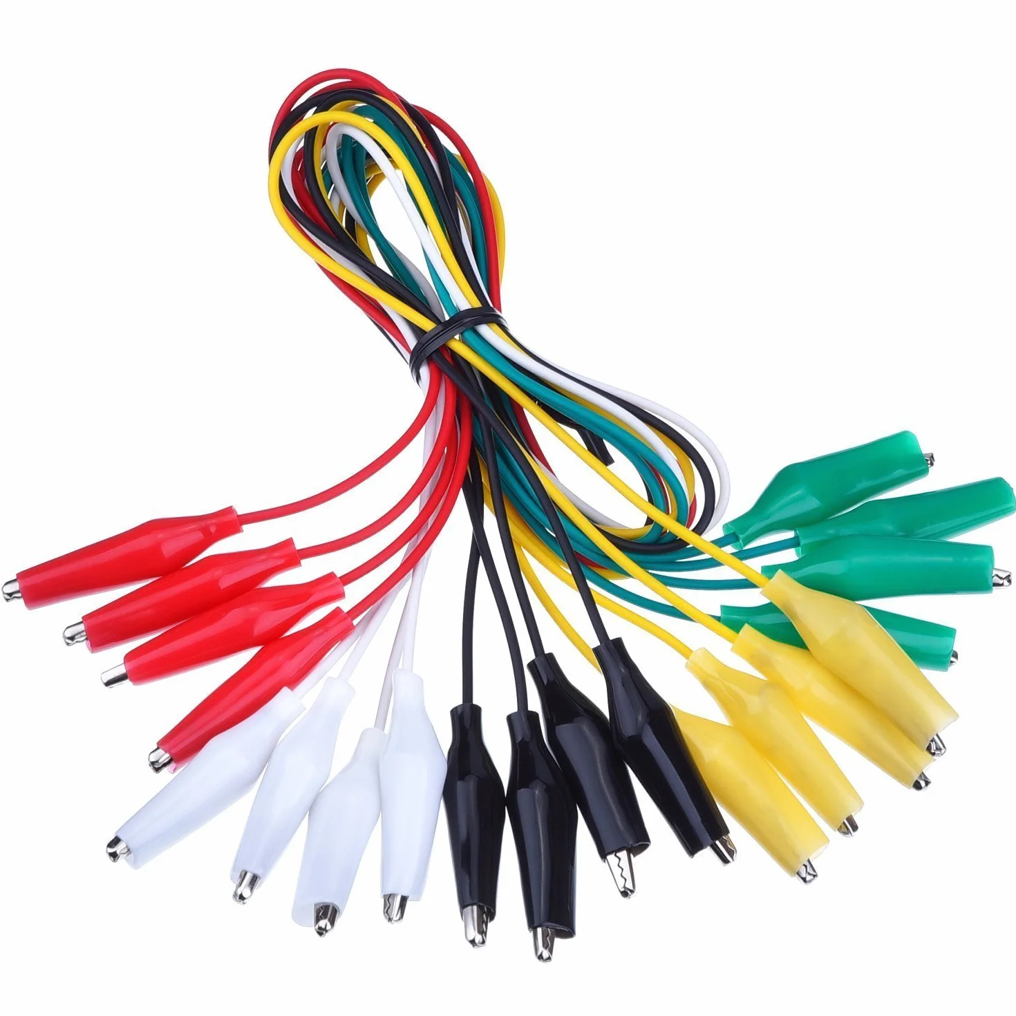 DollaTek 30Pcs Puntali con Clip a Coccodrillo Set di pinze per Test Isolate Pinzette a Doppia Punta, 19,7 Pollici