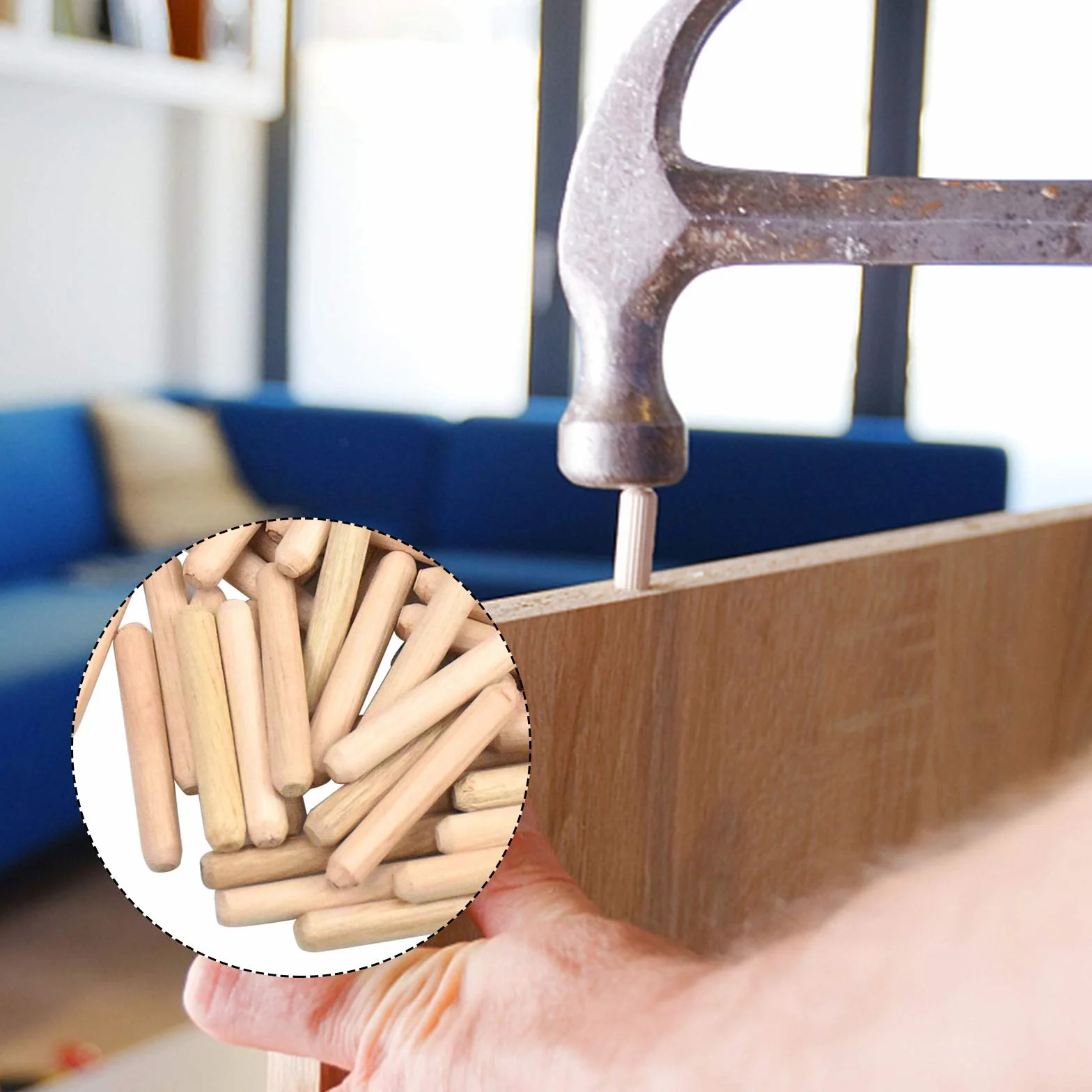 Tasselli in legno di faggio – Spina invisibile per mobili e falegnami fai da te – 6 mm x 40 mm
