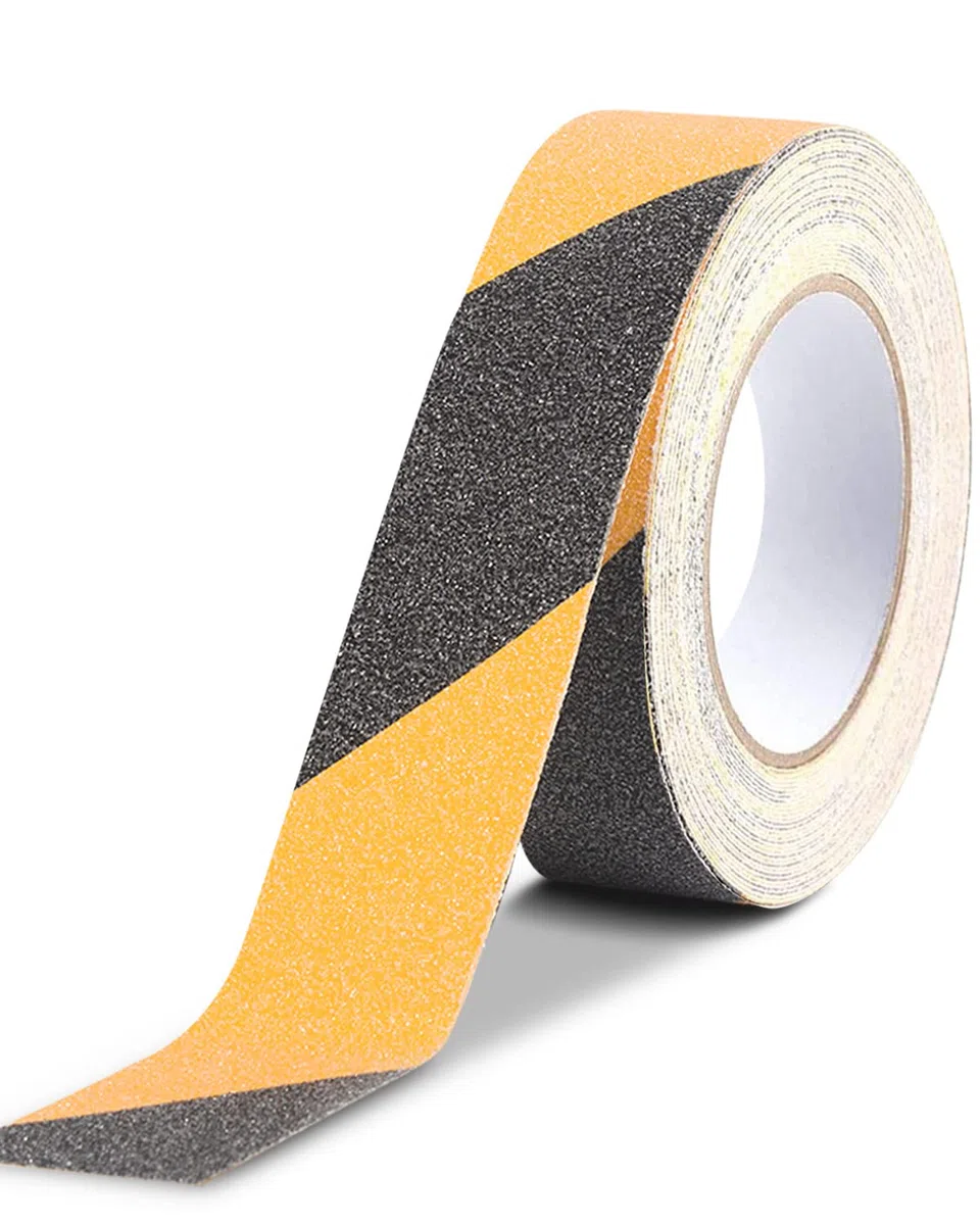Nastro Antiscivolo Giallo-Nero 10 m x 2 cm, Strisce Antiscivolo per Scale Esterne Interne, Nastro Adesivo Antiscivolo per Gradini, Antiscivolo Scale Giallo-Nero
