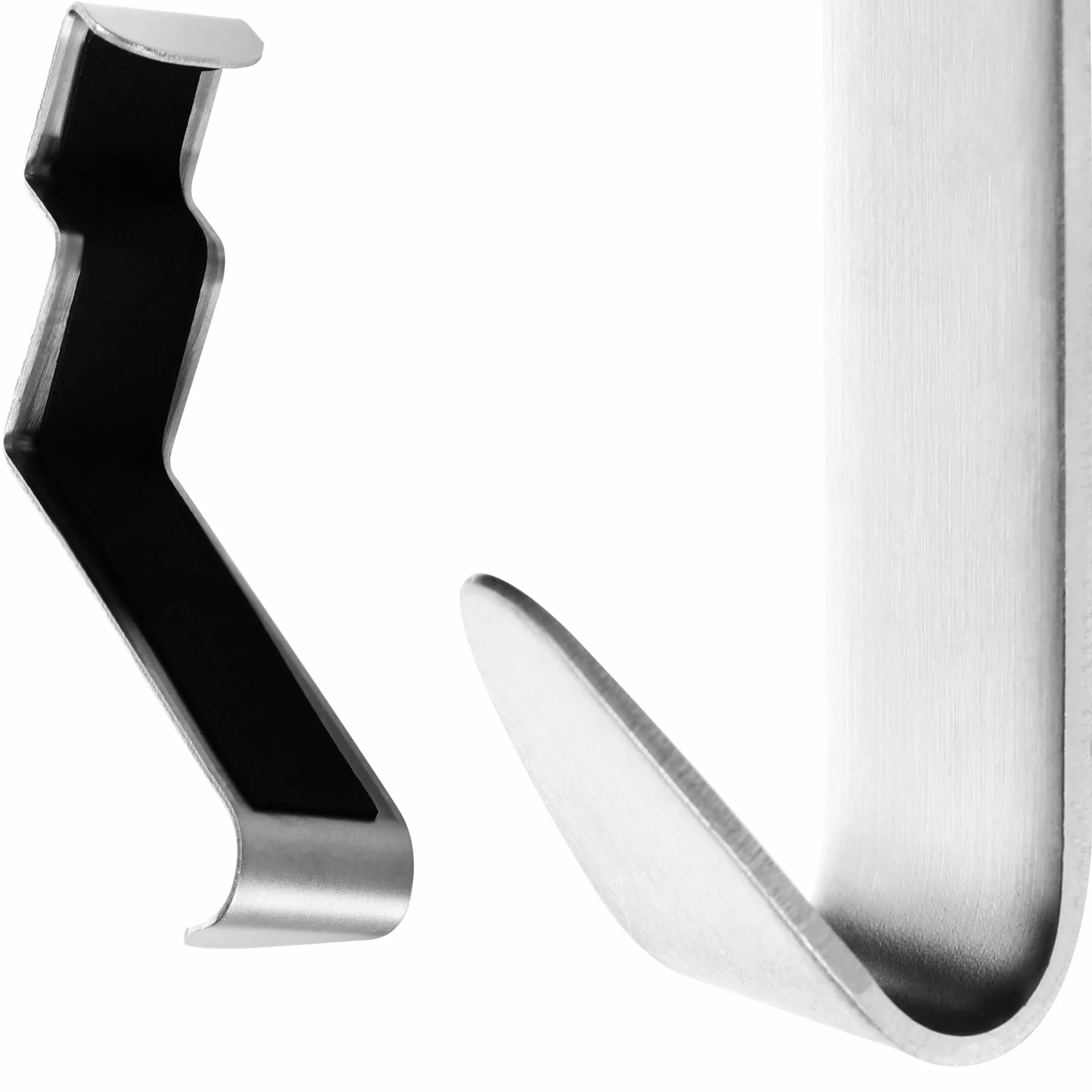 com-four® 4x Ganci per porta in acciaio inossidabile - ganci appendiabiti con protezione in schiuma - ganci appendiabiti per porta dell'armadio - 9 cm (04 pezzi - acciaio inossidabile - schiuma)