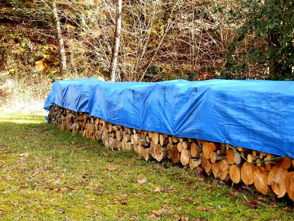 Mivos Telone di Copertura Universale 2 x 3 m - Blu - Impermeabile in tessuto 60 g/m² - Per Mobili da Giardino Legno - Antimuffa - Con Occhielli in Alluminio