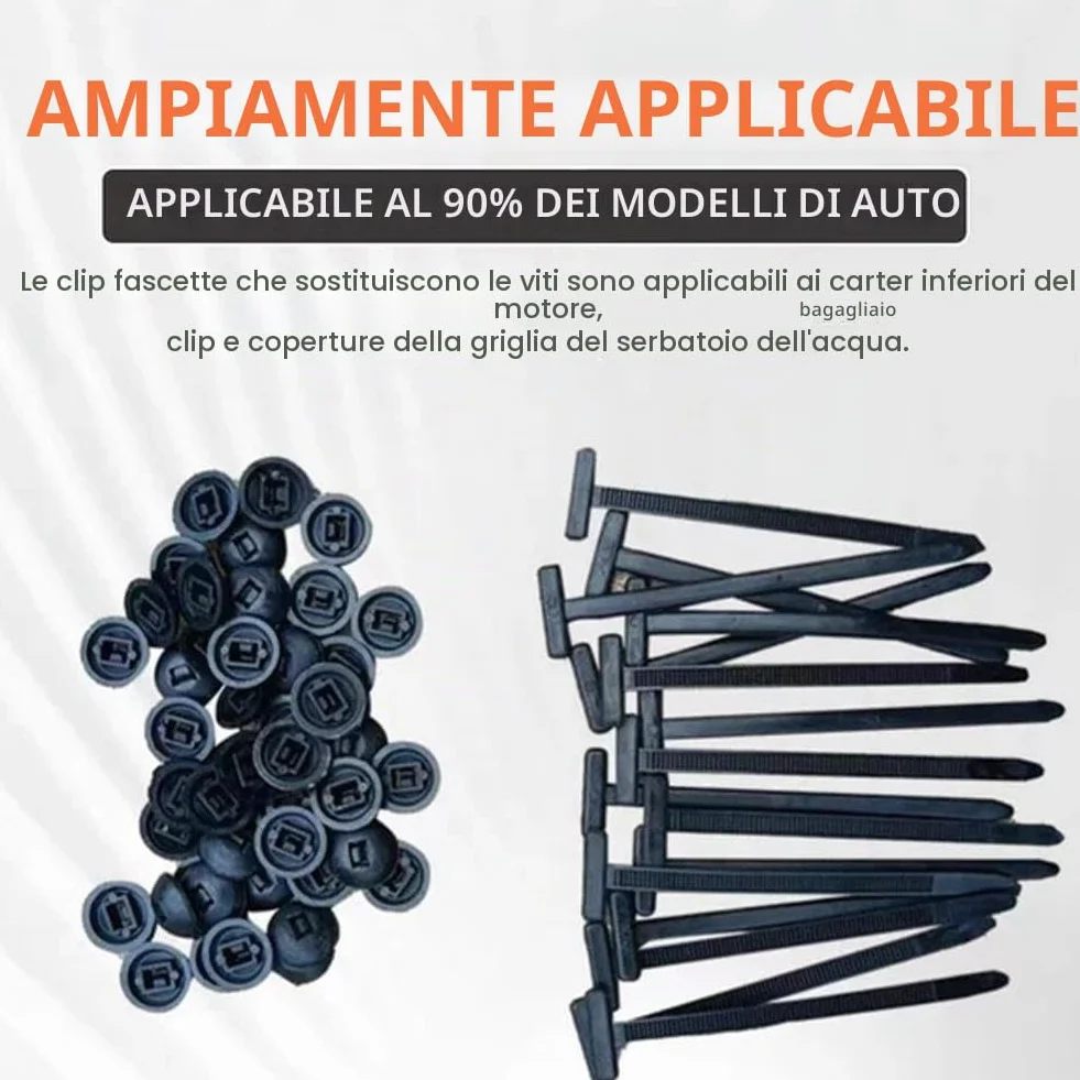 Fibbia universale per fascette stringicavo in nylon, resistente, autobloccante, con perno e bottone, nuova fibbia multifunzionale per fascette stringicavo, nere resistenti ai ragg (200 Pcs)