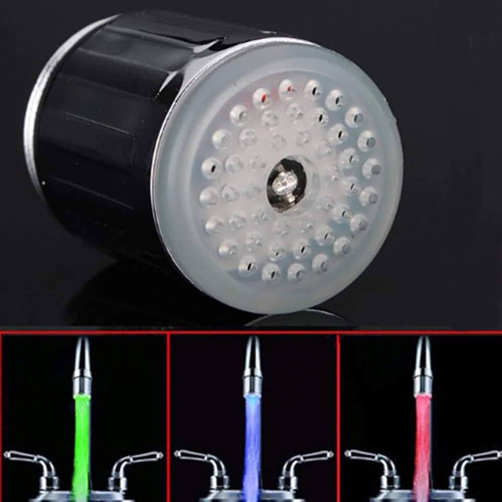 2 pezzi Acqua rubinetto LED colorato con 3 colori che cambiano Termica, YoMaris RC-F03 Flusso d'acqua del rubinetto di rubinetto per cucina e bagni.