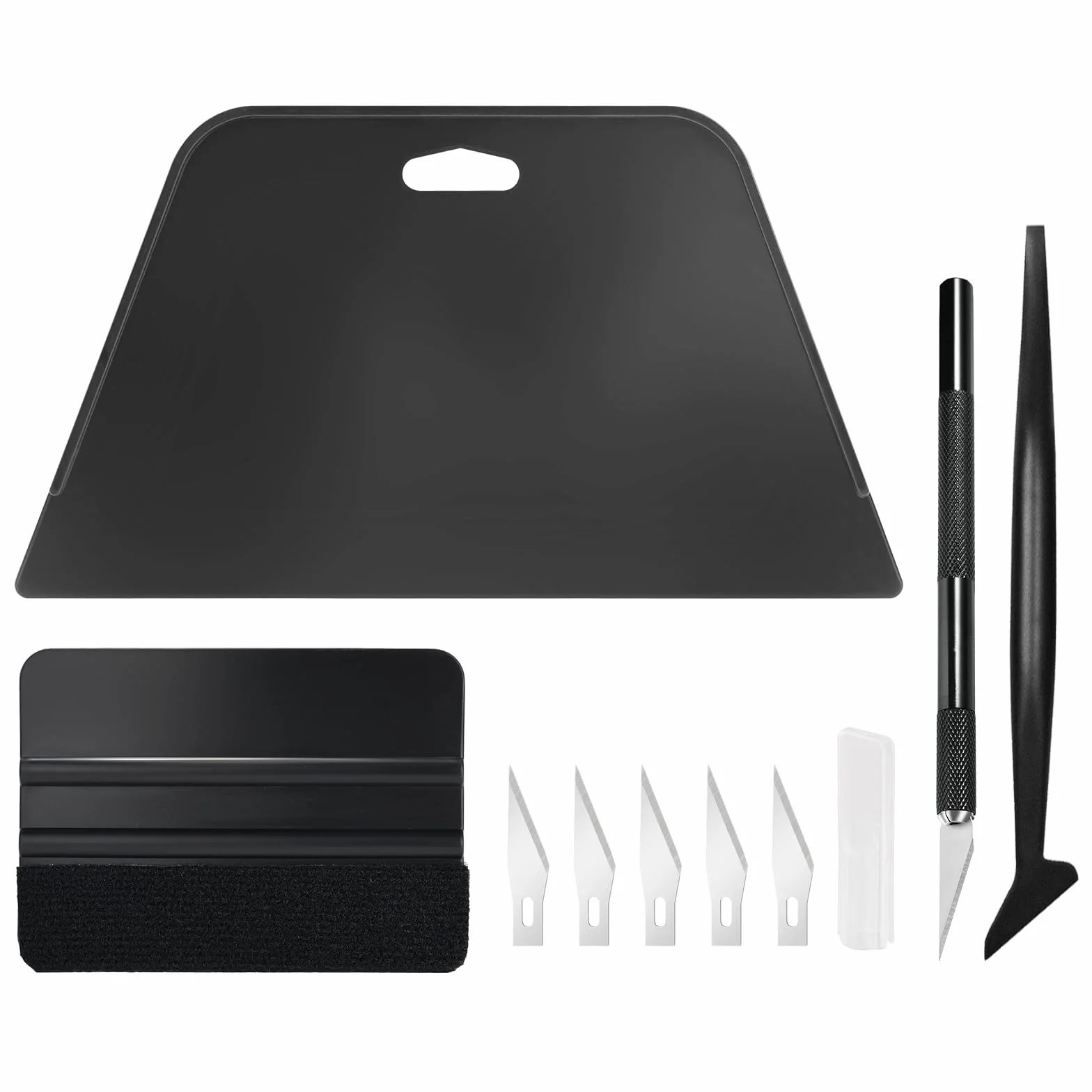 EHDIS Kit per Carta da Parati con due tipi di Raschietto per Pellicole, Taglierino di Precisione e Lame, Mini Raschietto, 5 pezzi - per Tutti i Tipi di Carta da Parati