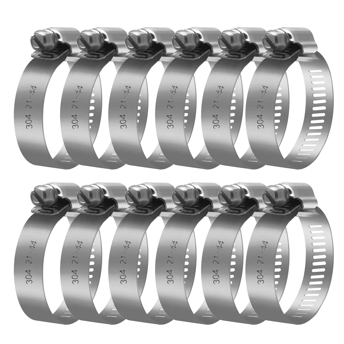 Jzszera 12 fascette stringitubo in acciaio inox, 21-44 mm, fascetta per tubi in acciaio inox, morsetti regolabili per tubo e tubo per stagno, giardino, piscina o lavatrice