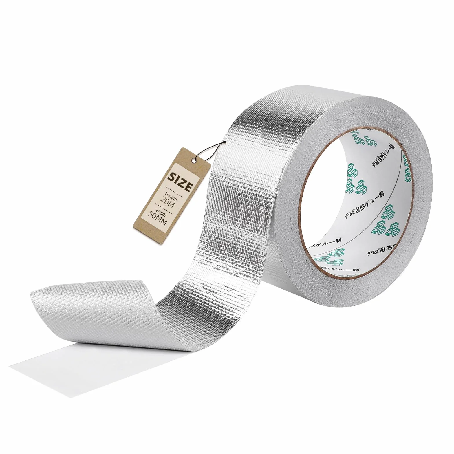 Nastro adesivo in alluminio rinforzato con fibra di vetro 50mm x 20m impermeabile e resistente al calore Nastro in alluminio resistente all'acqua e al calore per sigillare, riparare e isolare