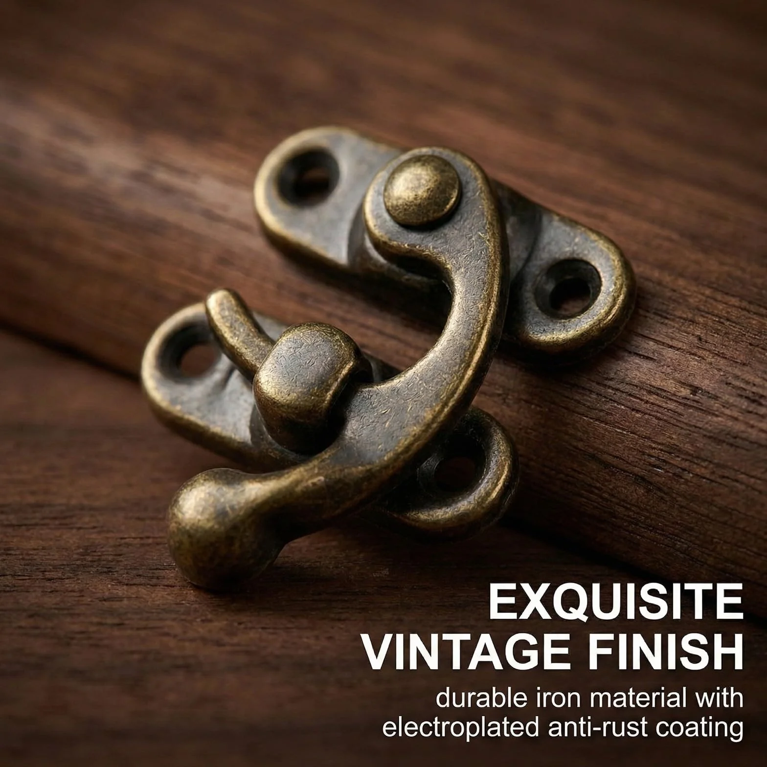 30 Pz Vintage Serratura Chiavistello,Gancio di Bloccaggio Destro con 120 viti,Antico Hasp Gancio,Piccolo e Facile da Aprire e Chiudere,Blocco del Braccio Oscillante Per i Piccoli Portagioie in Legno