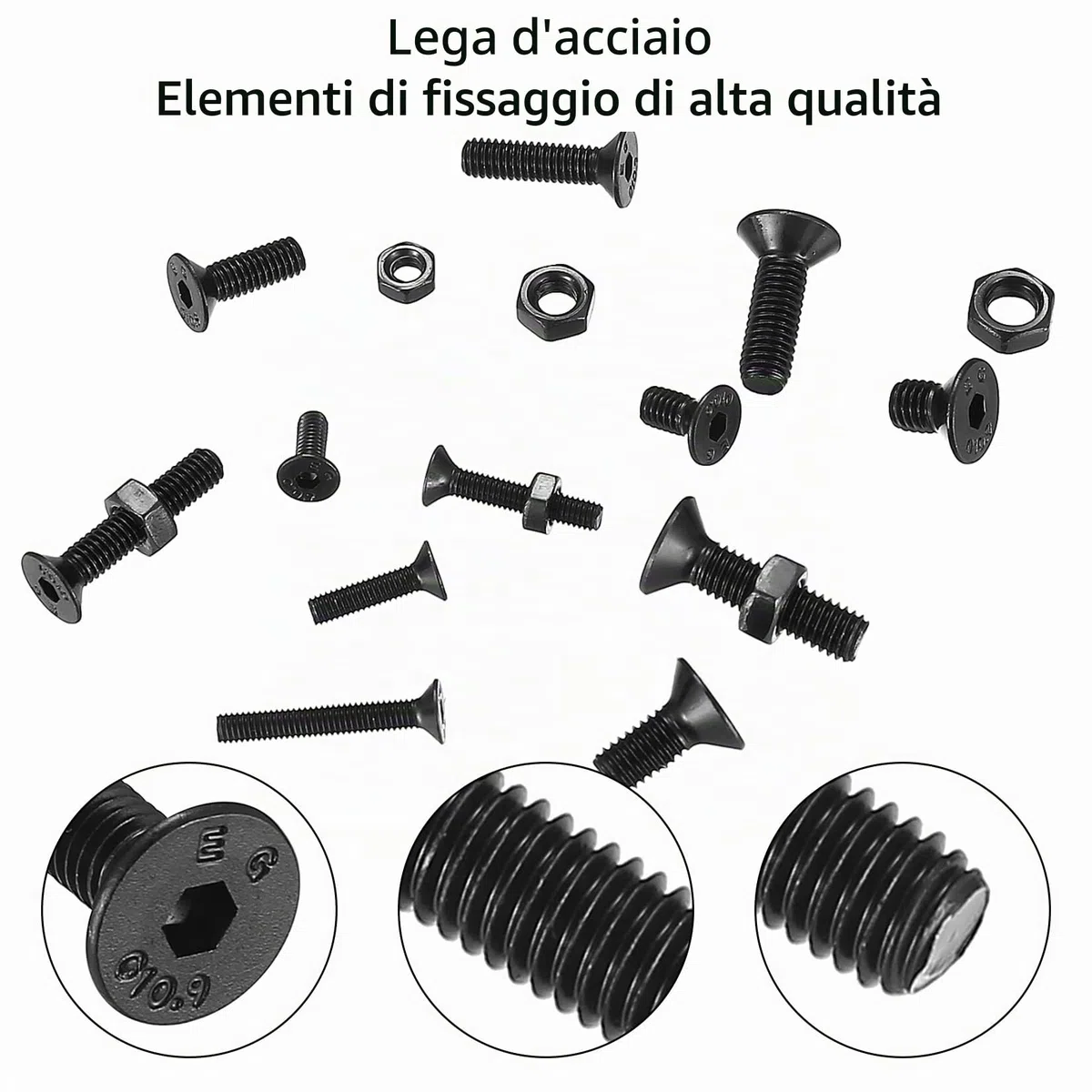 Set di 480 viti e dadi a esagono M3 M4 M5 - Kit di viti a testa piatta