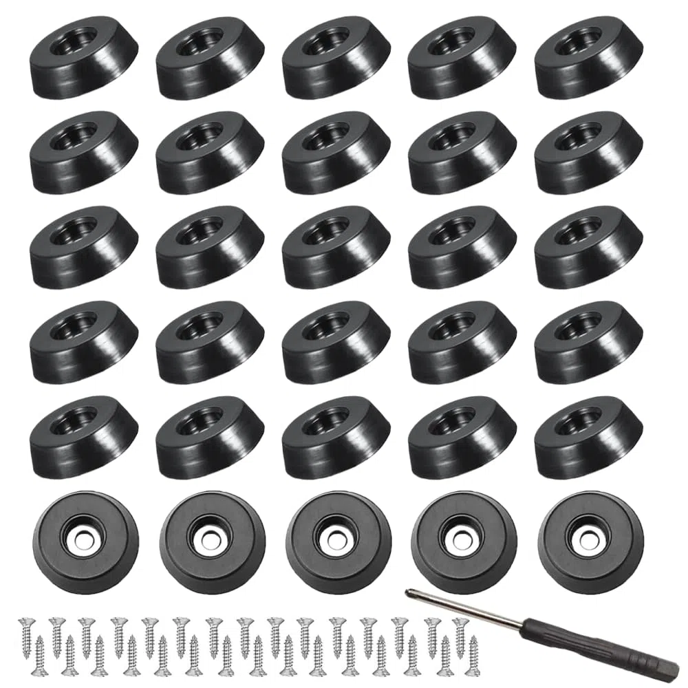 30 Pezzi Piedini in Gomma neri per Tagliere, Gommini per Sedie, Piedini in Gomma Antiscivolo per Mobili, Elettronica, Elettrodomestici da Cucina