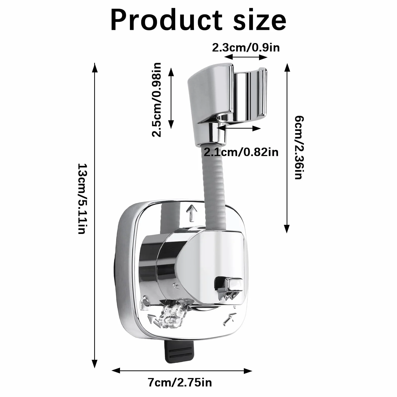 Supporto per soffione doccia senza foratura, supporto per doccetta, supporti per soffione doccia, ruotabile a 360°, con ventosa