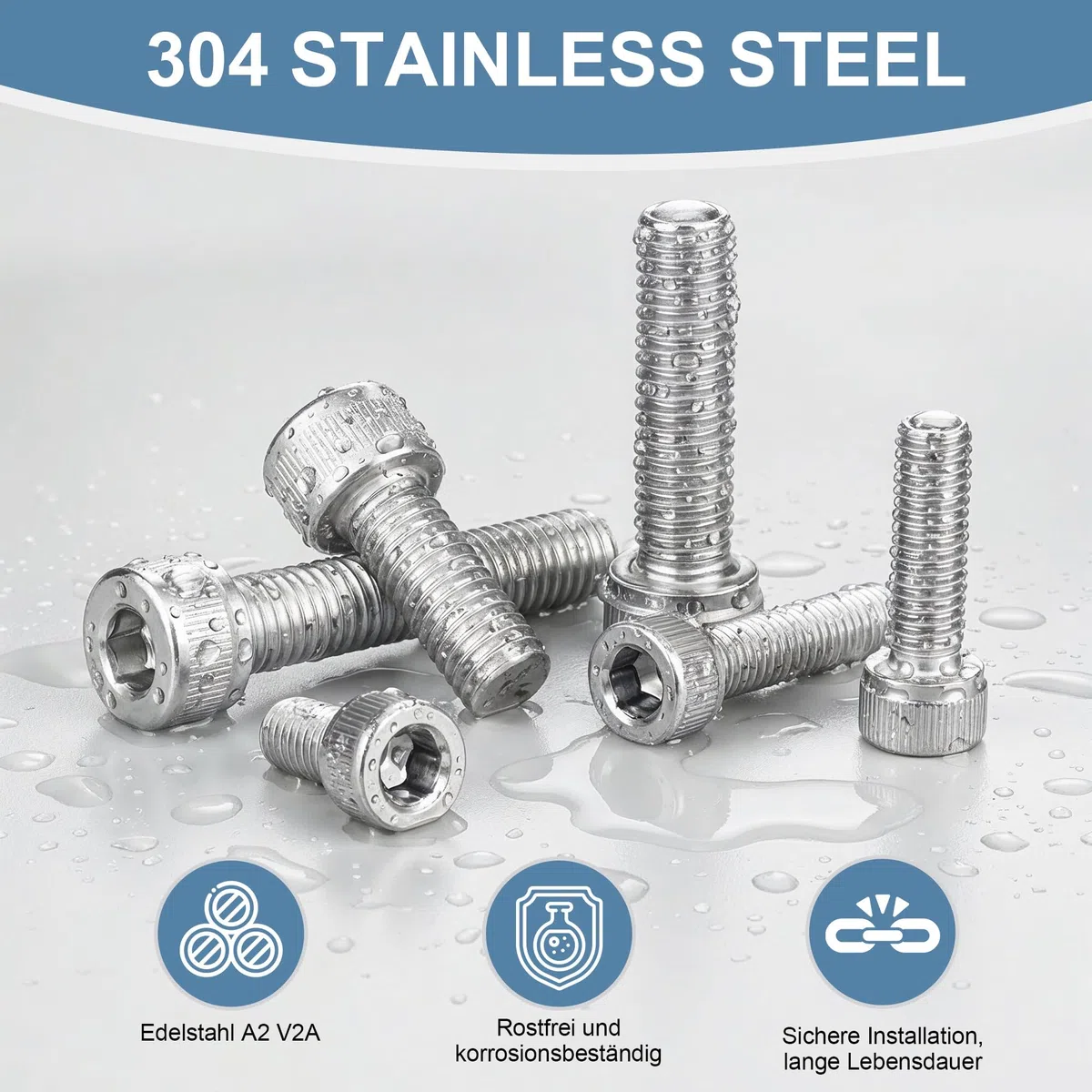 120 viti a testa cilindrica, M3 x 8 mm, viti a testa cilindrica, viti a testa piatta in acciaio inox, viti a testa piatta a testa cilindrica
