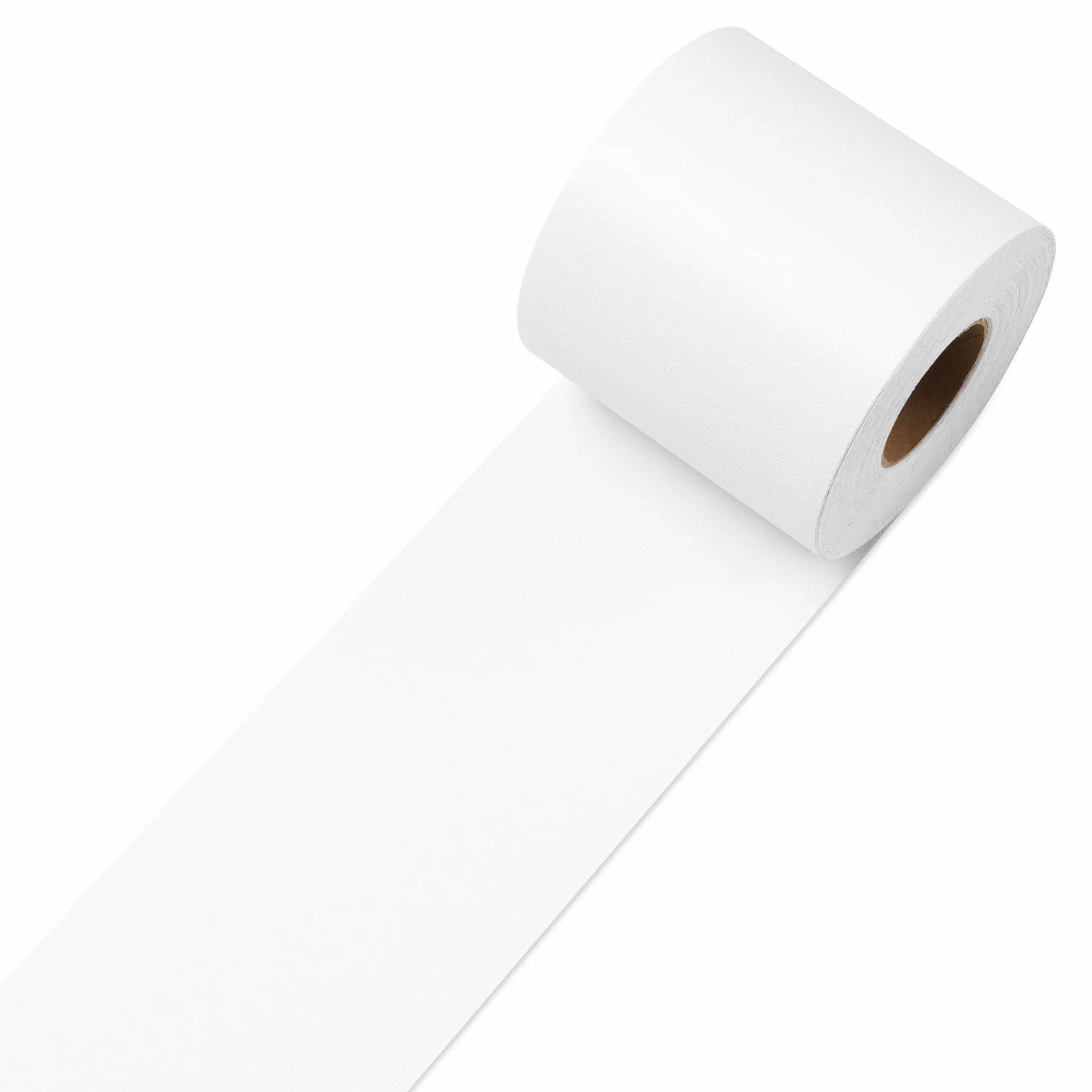 Decotalk Bordo Adesivo per Carta da Parati Bianco 7.6X600cm Bordi Pannelli Adesivi Bordo Adesivo per Pareti Striscia Adesiva Muro Decorativa Bianco PVC Plastica Vinile per Cucina Armadio Bordo Specchi