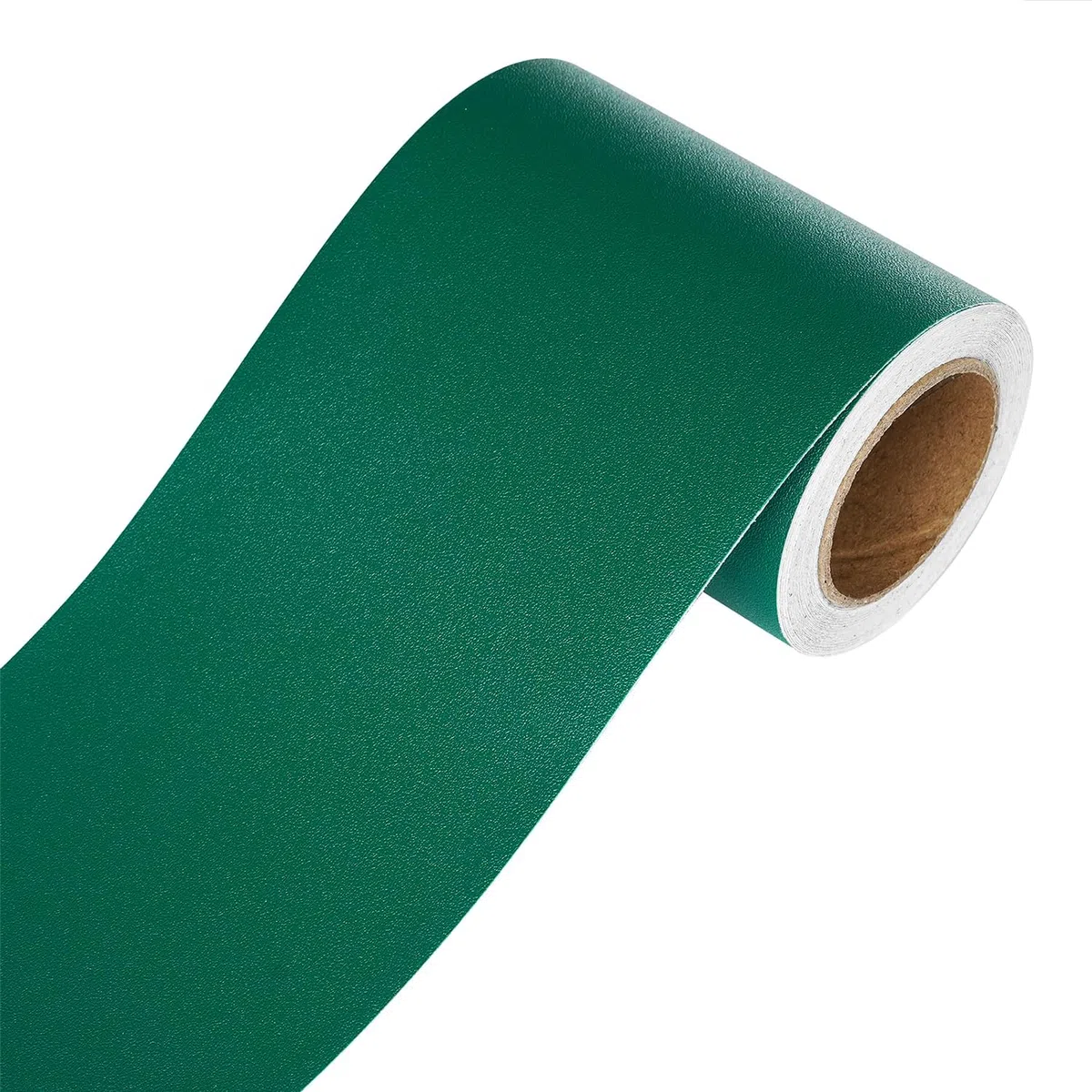 YENHOME Bordo Carta da Parati Adesiva Verde Scuro Impermeabile 7.6x600cm Bordo Adesivo per Parati PVC Verde Tinta Unita Muro Decorativa Adesiva Della Porta Decorazione Bagno Soggiorno