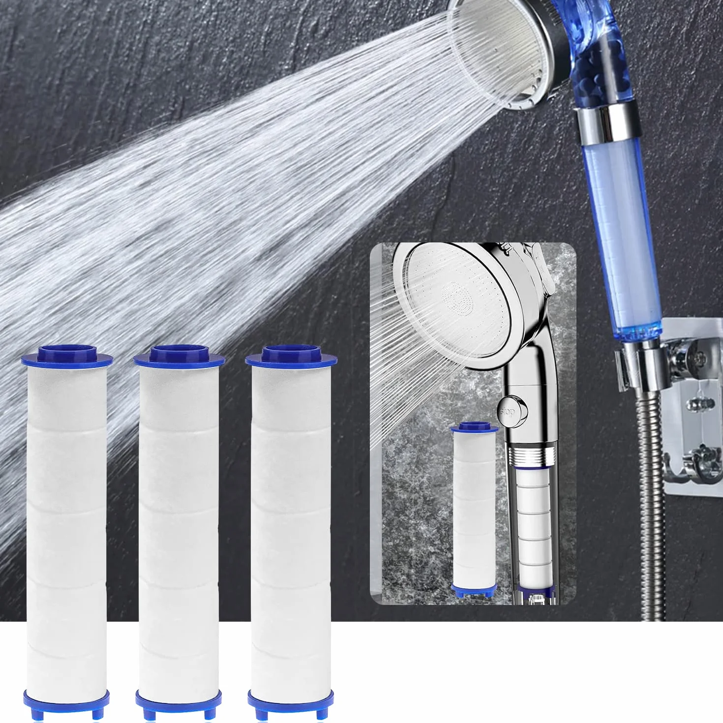 8 Pezzi Filtro Doccia in Cotone PP Filtro per Doccetta Doccia Anticalcare Sostituibile Cotone Filtro Doccia a Risparmio Energetico per la Rimozione Della Cartuccia dei Sedimenti（8 x 2.5cm）