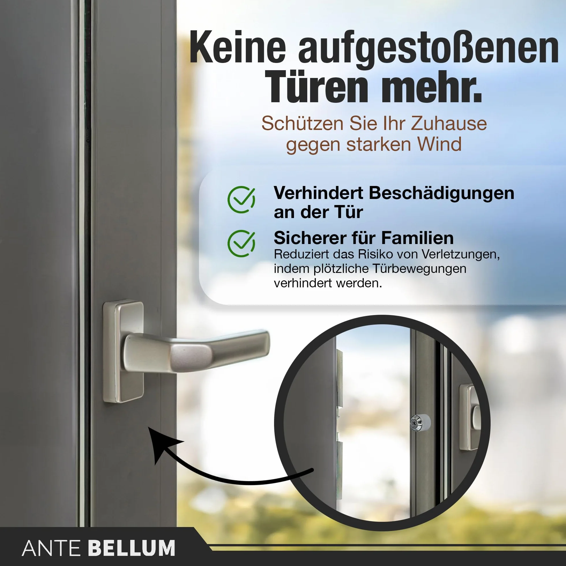 Chiusura invisibile per porta del balcone, sistema di porta del balcone, con molla di sicurezza e viti Ante Bellum