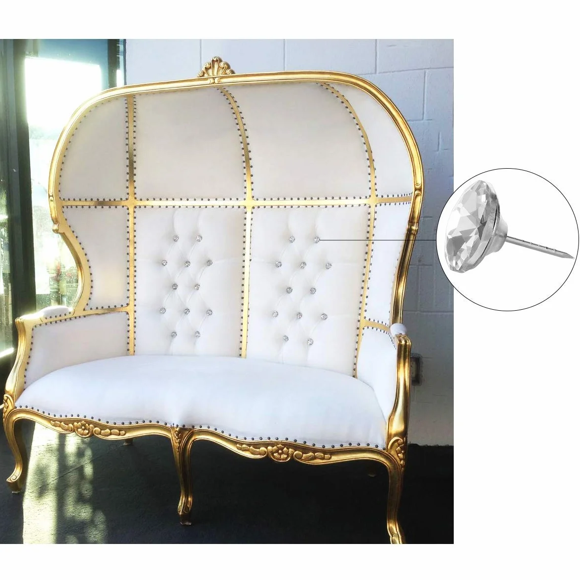 POFET 20 bottoni da cucito da 25 mm, con cristalli di diamante, per tappezzeria, divano, decorazione da parete, 20 pezzi