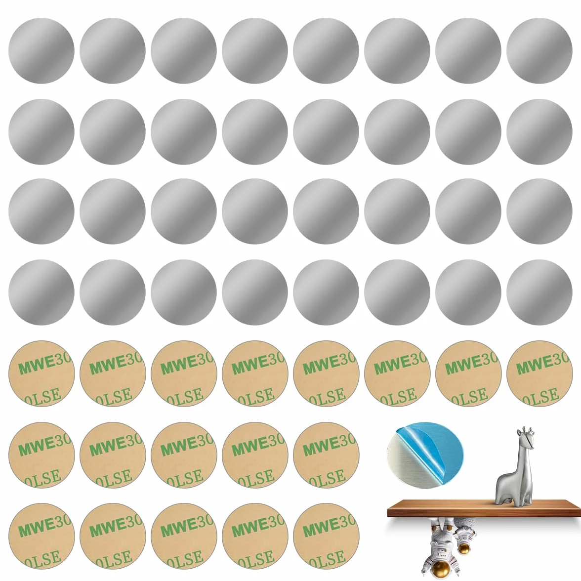 50 Pezzi Piastrine Metalliche Autoadesive,Piastrine Metalliche Rotonde da 20 mm per Tonies,Piastrine Metalliche in Acciaio Inox,Piastrine Metalliche Molto Sottili per Magneti,Magneti Porta Cellulare