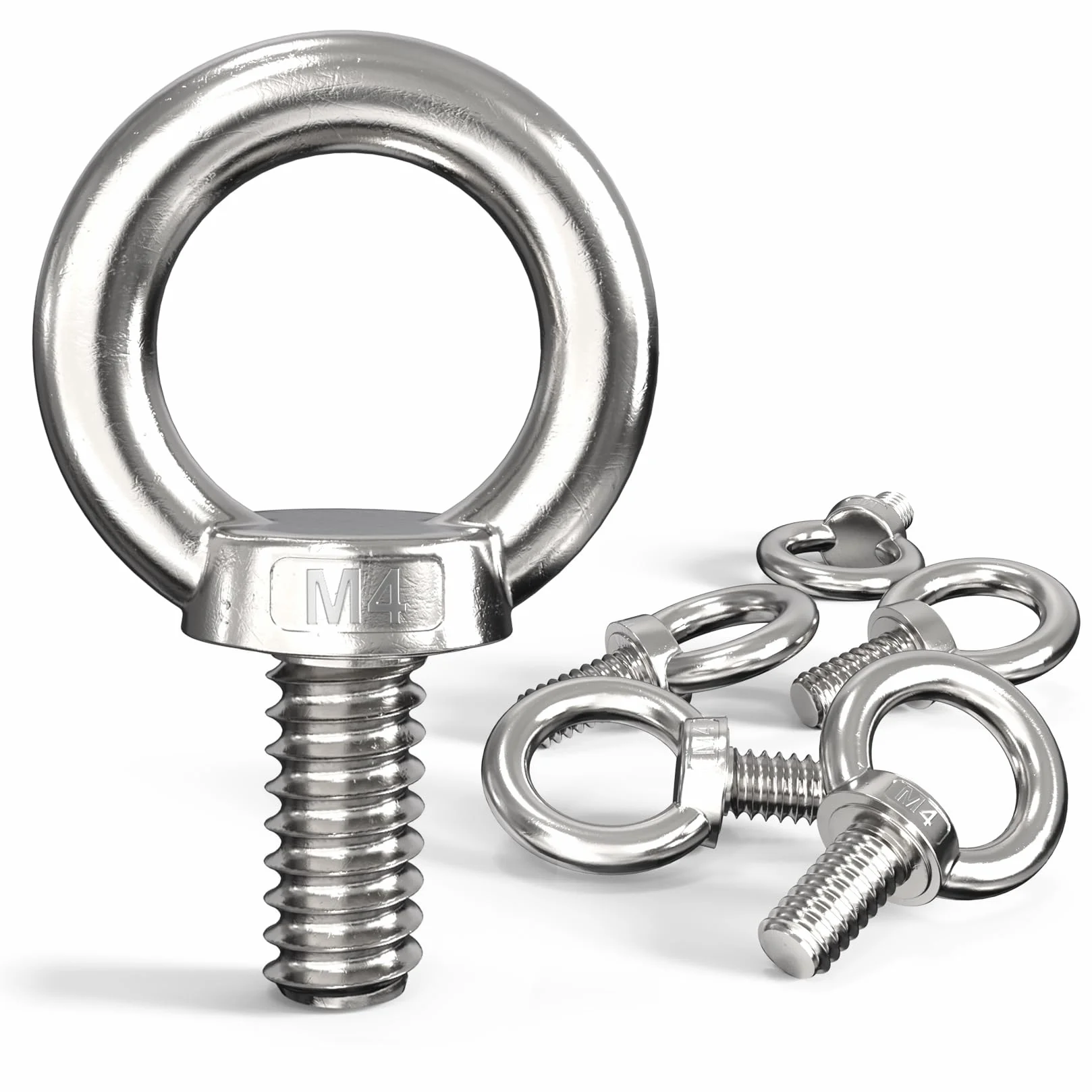 6 pezzi viti ad anello M4, viti ad occhiello in acciaio inox 304 viti ad occhio, bulloni ad anello rotondi con filettatura per fissare e appendere