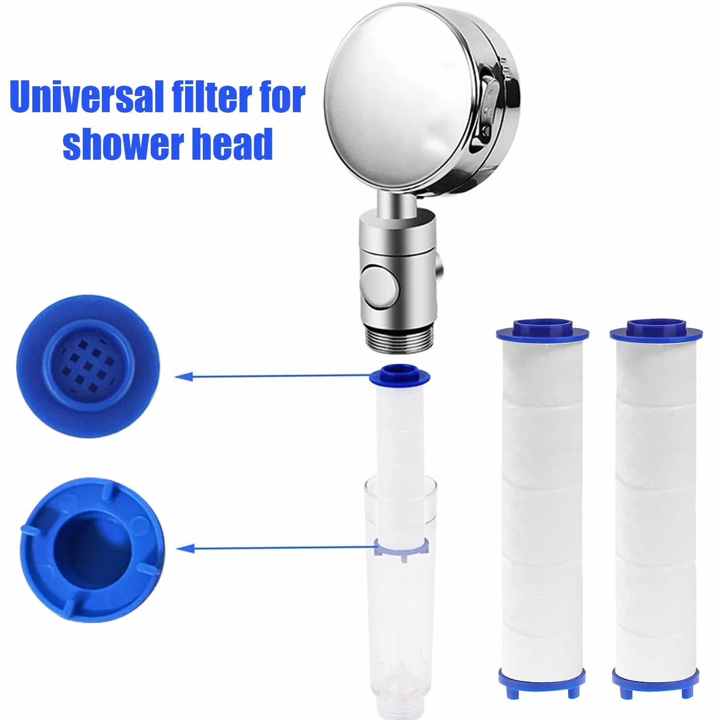 8 Pezzi Filtro Doccia in Cotone PP Filtro per Doccetta Doccia Anticalcare Sostituibile Cotone Filtro Doccia a Risparmio Energetico per la Rimozione Della Cartuccia dei Sedimenti（8 x 2.5cm）