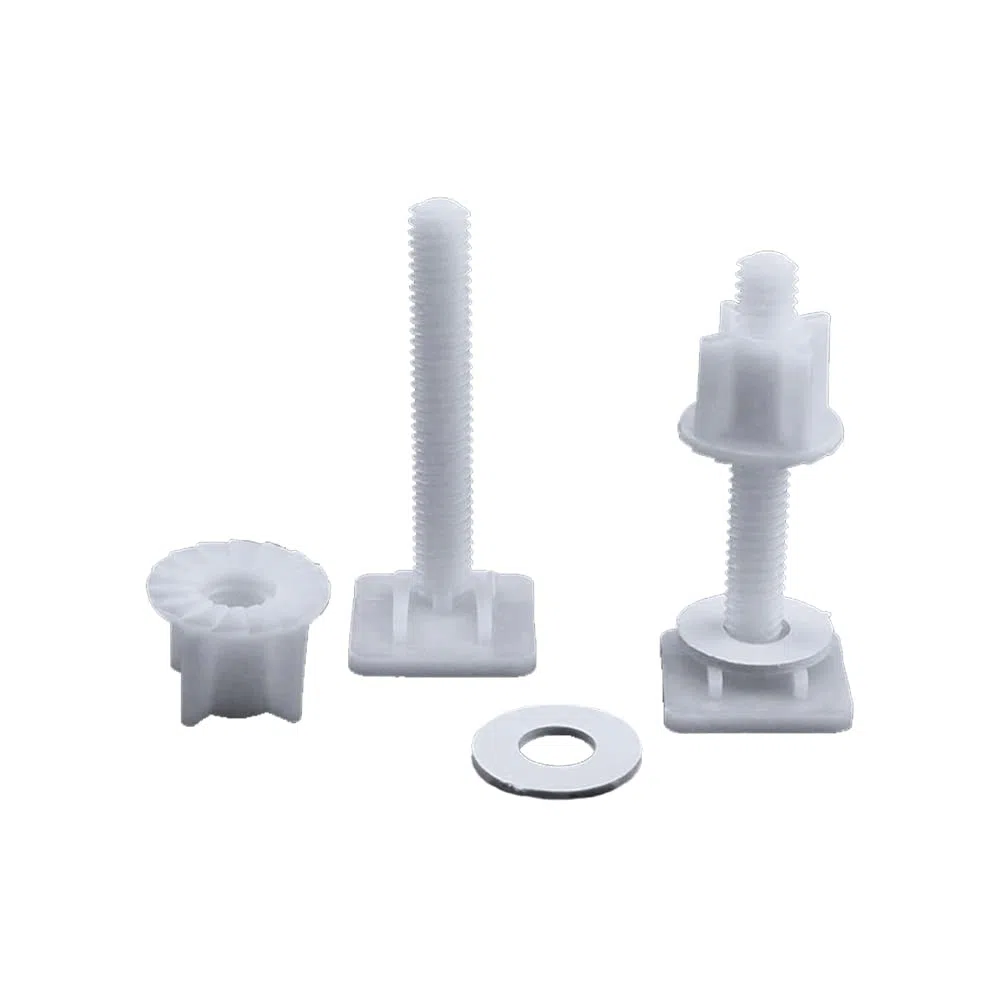 2 viti per coperchio del WC, copertura in plastica, bullone a cerniera, regolazione di riparazione del sedile, compatibile con la maggior parte dei sedili, riparazione del bagno