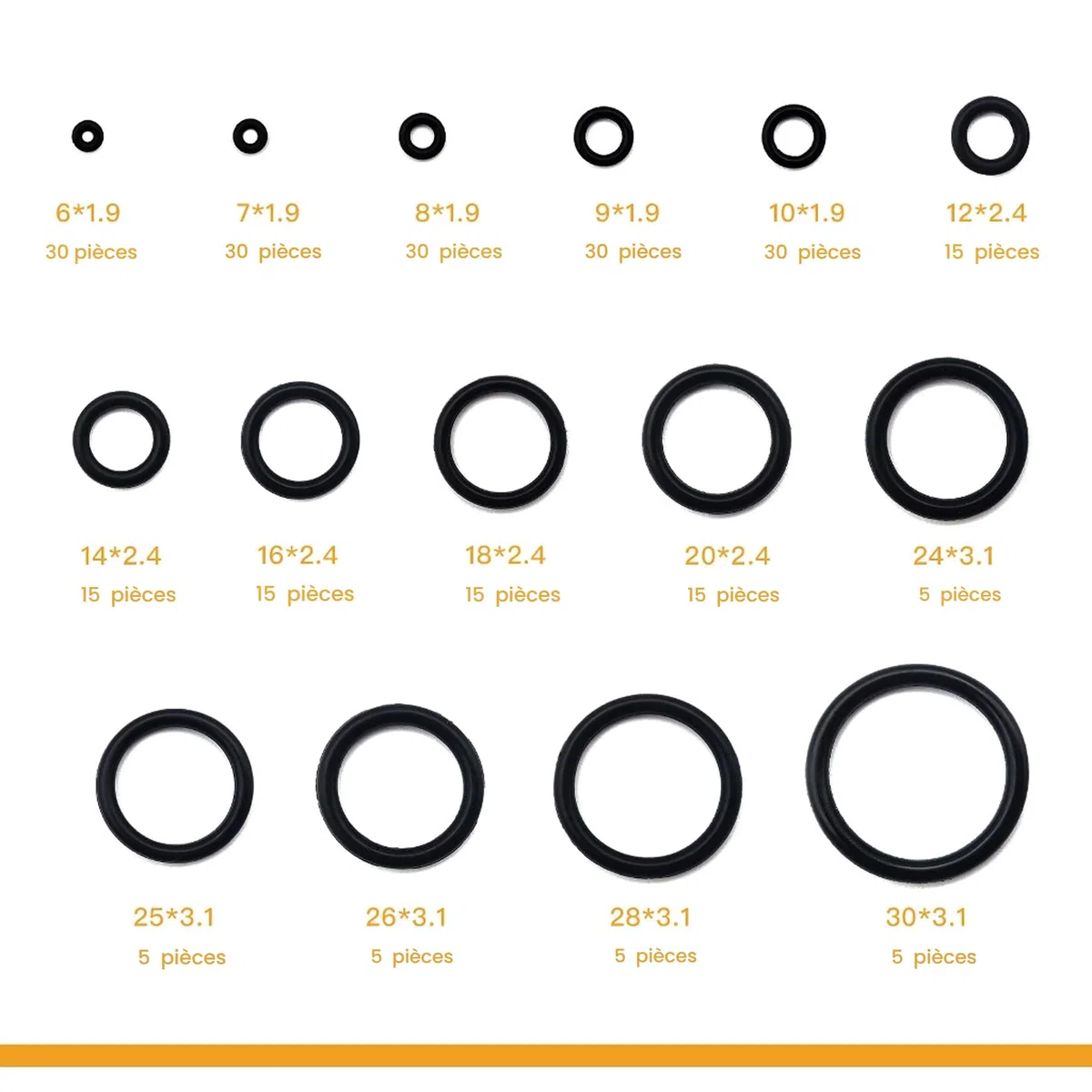 250 Pezzi Rondelle in Gomma di 15 Misure, Gommino Elettrico Guarnizioni Anello Set, Rondella O-ring per Rubinetti da Cucina Impianti Idraulici