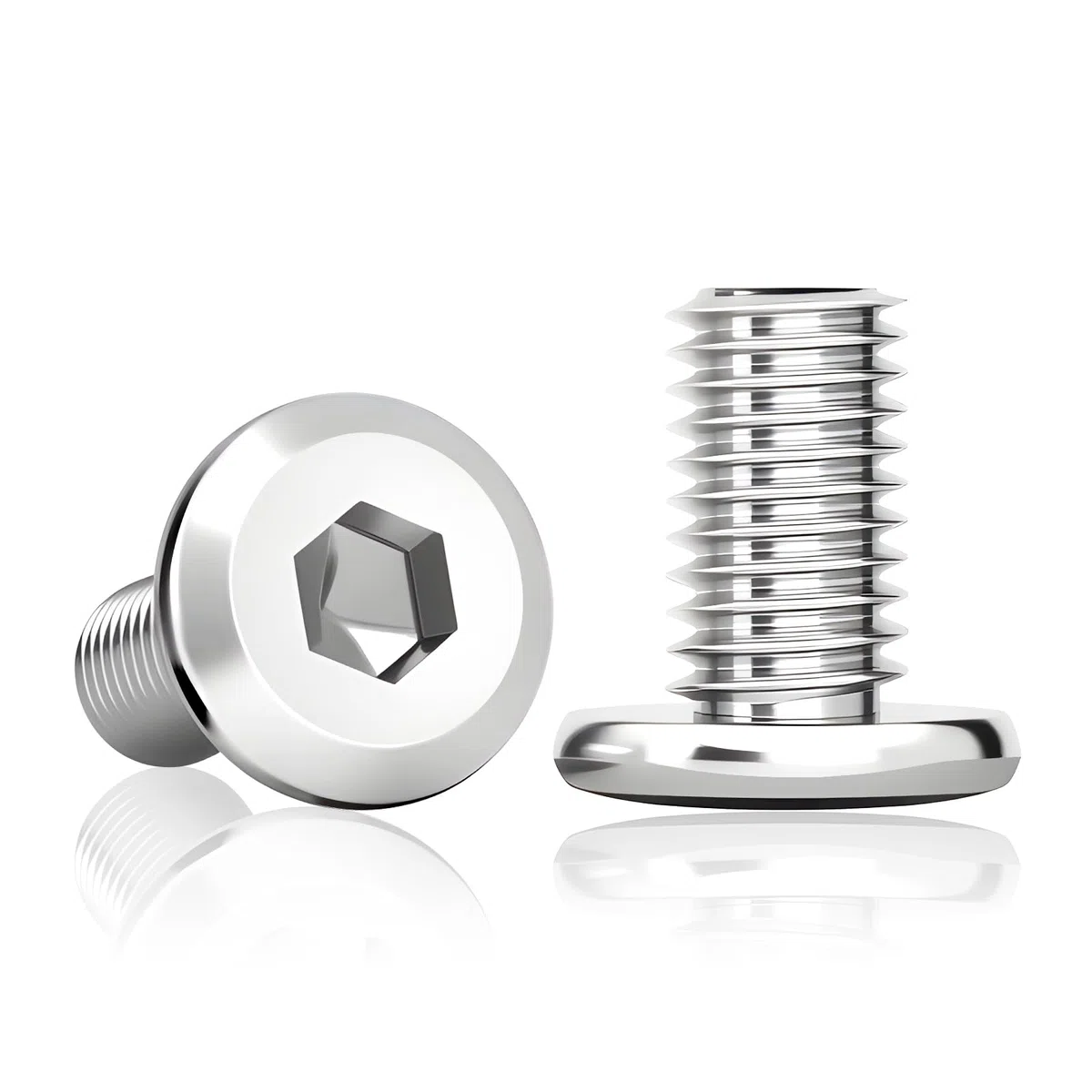 50 viti a testa piatta M4 x 12 mm, esagono incassato in acciaio inox, viti a testa bombata M4, in acciaio inox A2 V2A, esagono incassato filettatura completa