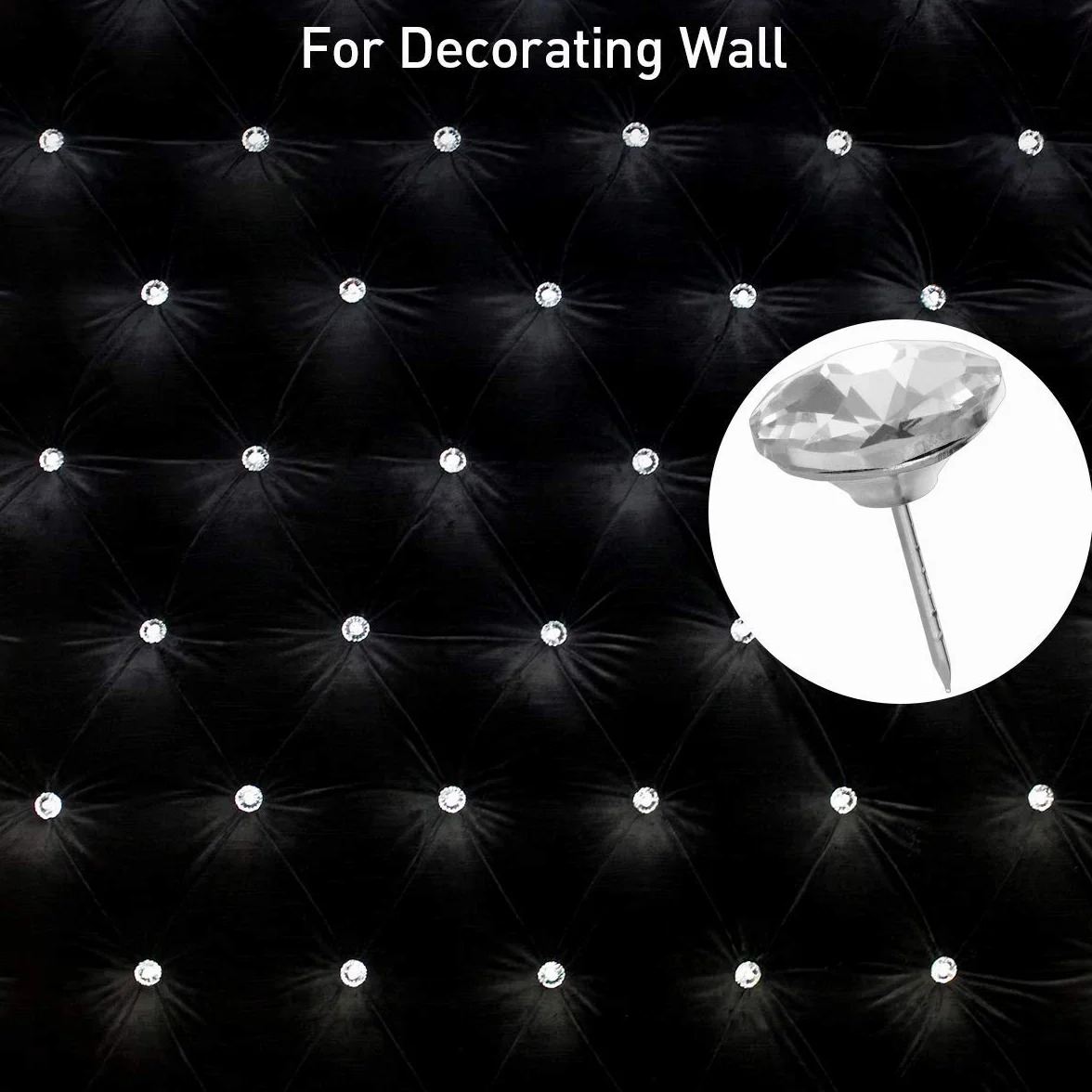 POFET 20 bottoni da cucito da 25 mm, con cristalli di diamante, per tappezzeria, divano, decorazione da parete, 20 pezzi