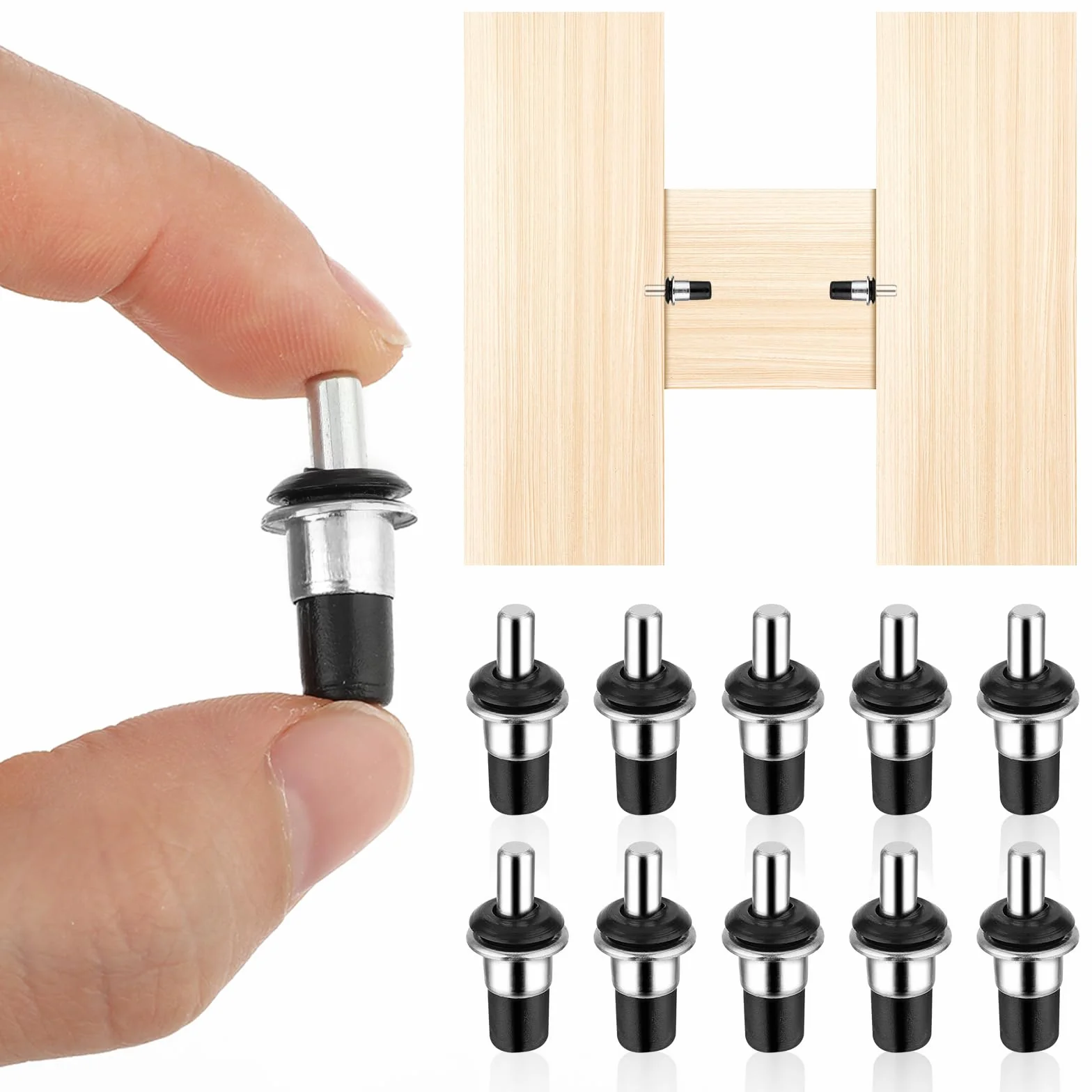 Andibro Perni Di Riparazione Caricati A Molla, 10pz Perni Di Riparazione Di Ricambio Perni Di Riparazione Per Porte Di Armadietti Perni Di Scaffali Per Persiane In Plastica Mobili Per Armadi