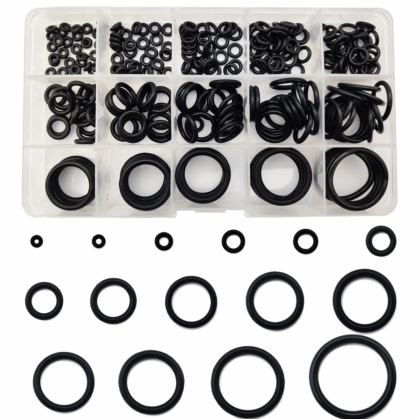 250 Pezzi Rondelle in Gomma di 15 Misure, Gommino Elettrico Guarnizioni Anello Set, Rondella O-ring per Rubinetti da Cucina Impianti Idraulici