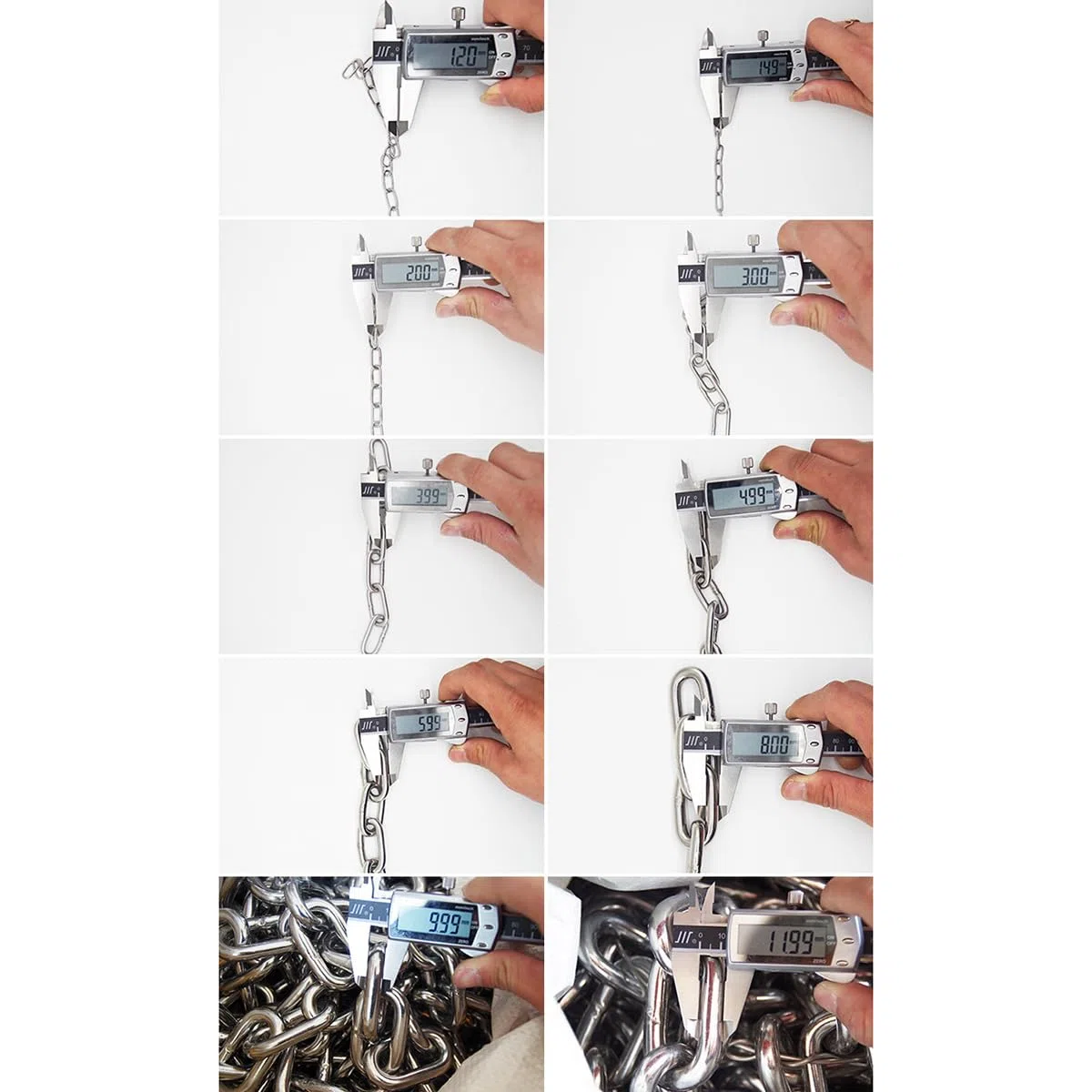Catena in acciaio inossidabile, maglie saldate per recinzioni sospese ad alta resistenza, ideale per catena per cani, catena per altalena, catena per asciugare la biancheria, diametro 1,2 mm