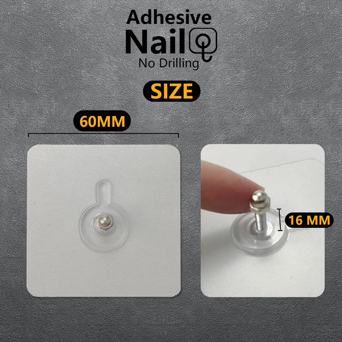 Set di 24 Viti Adesive Extra Forti, Ganci da Parete Autoadesivi Senza Foratura per Piastrelle, Trasparenti e Impermeabili, per Appendere Quadri, Poster, Decorazioni in Bagno, Cucina e Ripostiglio