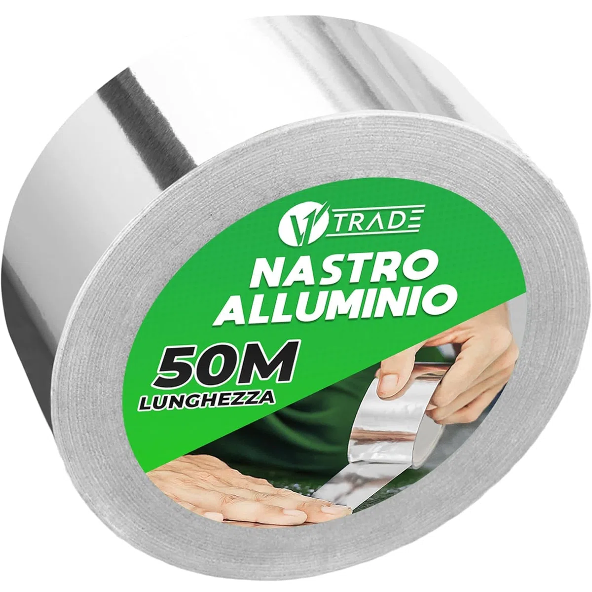 V1 TRADE Nastro Alluminio Adesivo Alte Temperature 48 mm x 50 m - Nastro Adesivo Alluminio per Riparazioni - Resistente ad Acqua