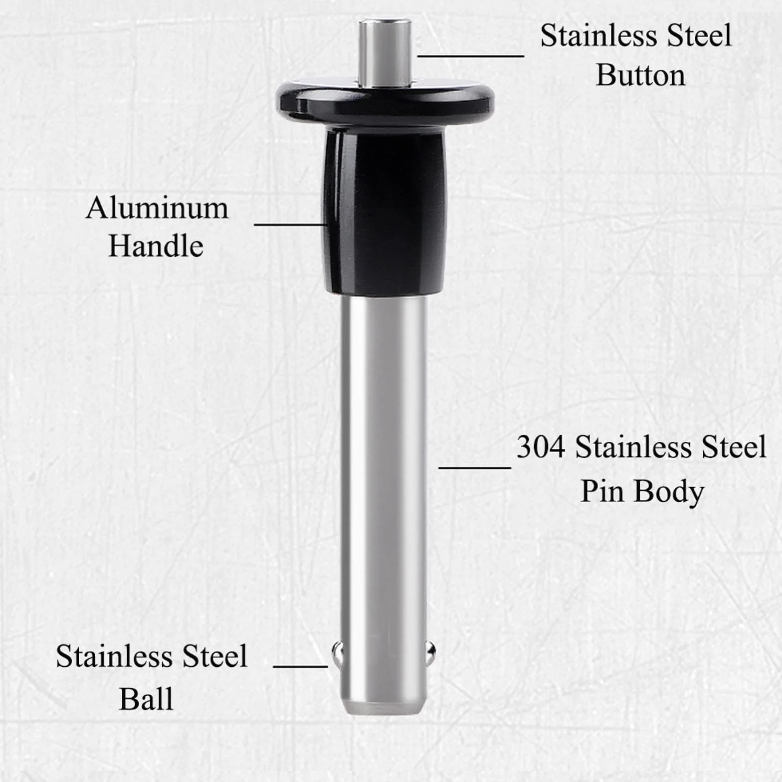 Perno di bloccaggio a sfera con filo, perno a sgancio rapido in acciaio inox per dispositivi di automazione, audio palcoscenico, ricambi auto (Φ10 x 41)