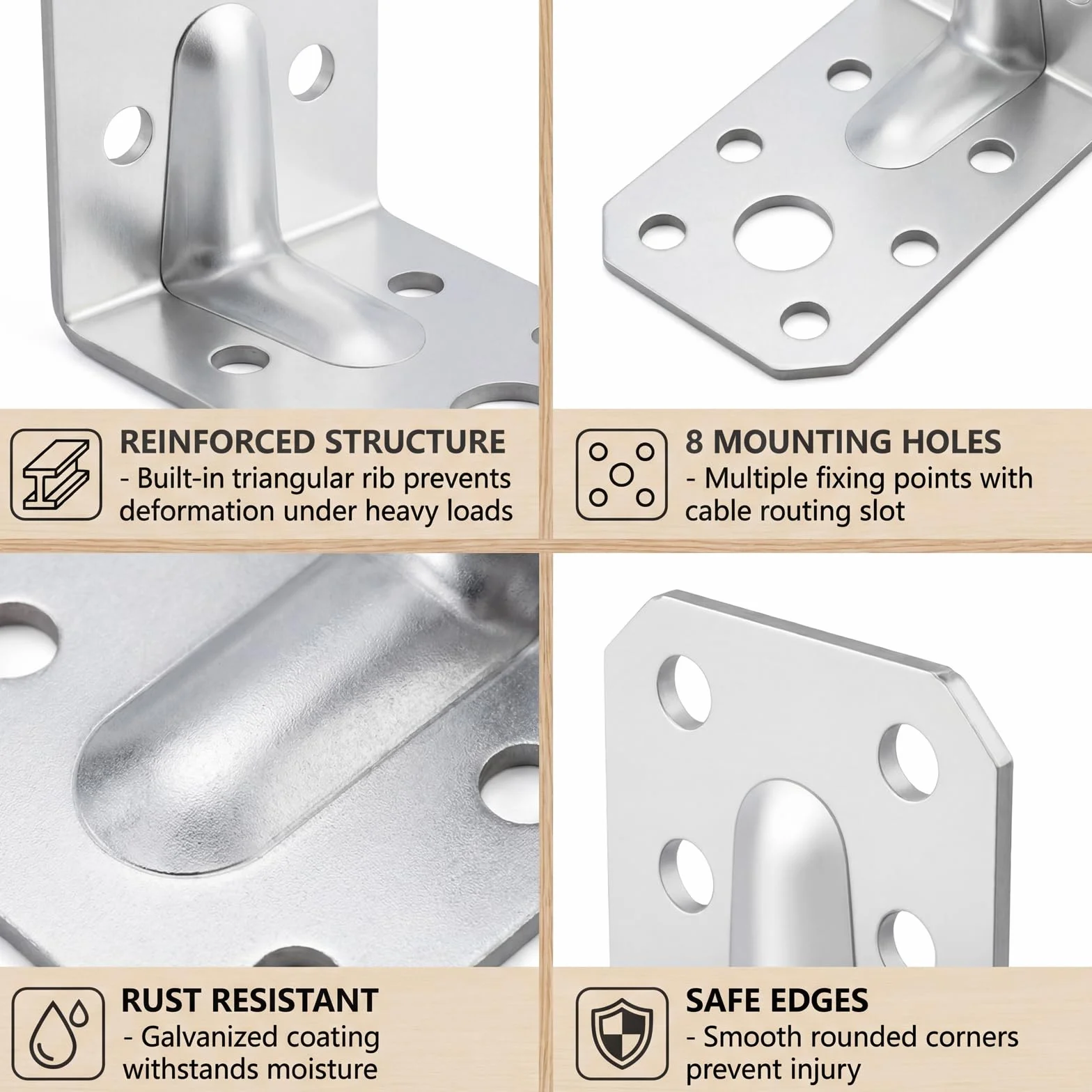 20 staffe angolari, staffe metalliche ad angolo di 90 gradi, connettori angolari, connettori in legno, staffe per carichi pesanti per mobili, sedie, tavoli, montaggio su finestra (50 x 50 x 35 mm) con