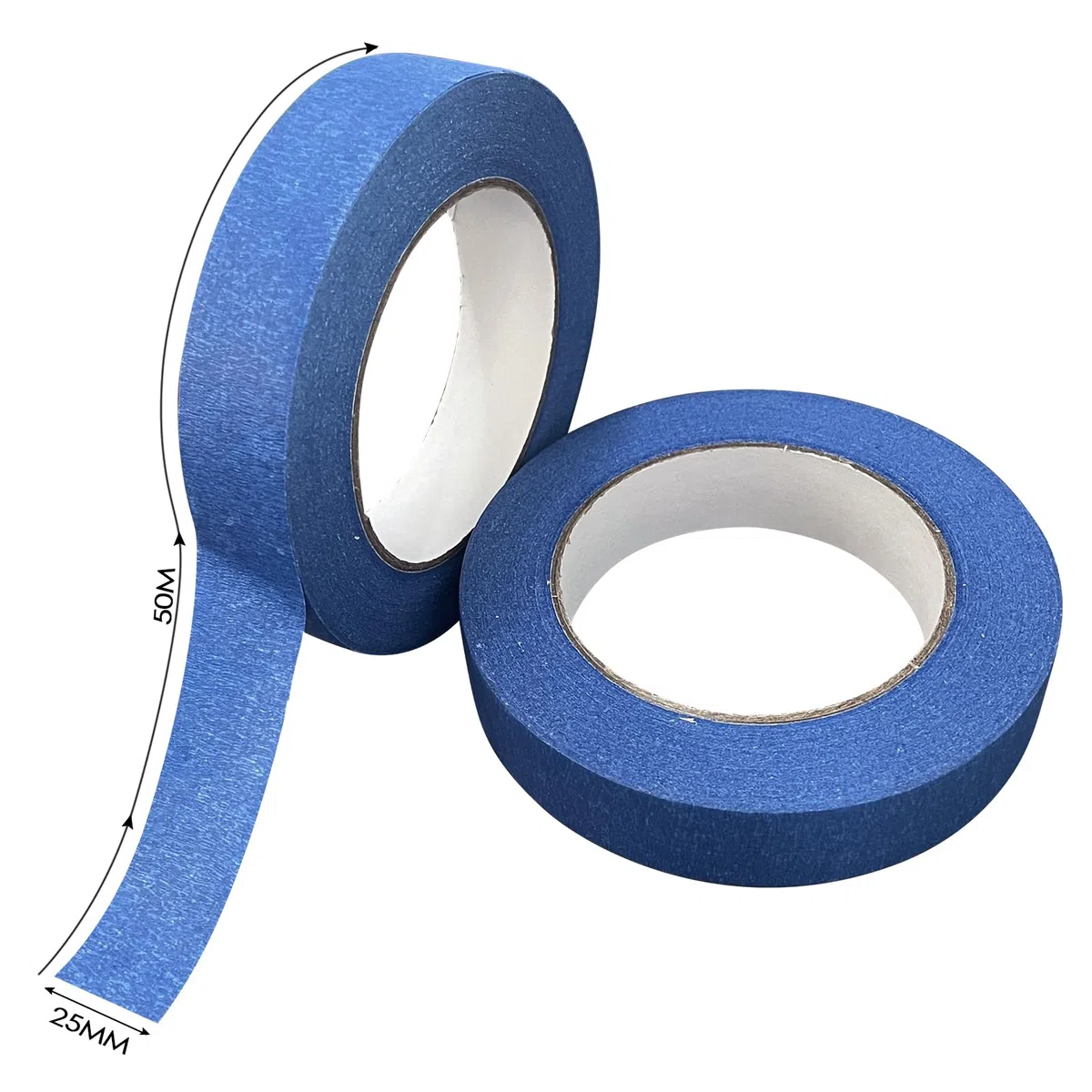 Fousenuk 3 Pezzi Nastro Carta Imbianchino, 50mx25mm Nastro Adesivo Carta Gommata Mascheratura Isolante Blu Gommato, Professionale Masking Tape Imbianchino Pittura Mascheratura, Ottima Adesione