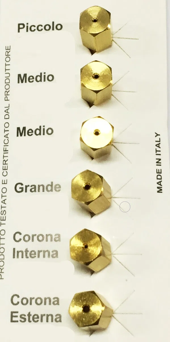 6 UGELLI PASSO 6 MB INIETTORI KIT A GAS METANO CUCINE GAS PIANI COTTURA 2 FORNELLI MEDIO