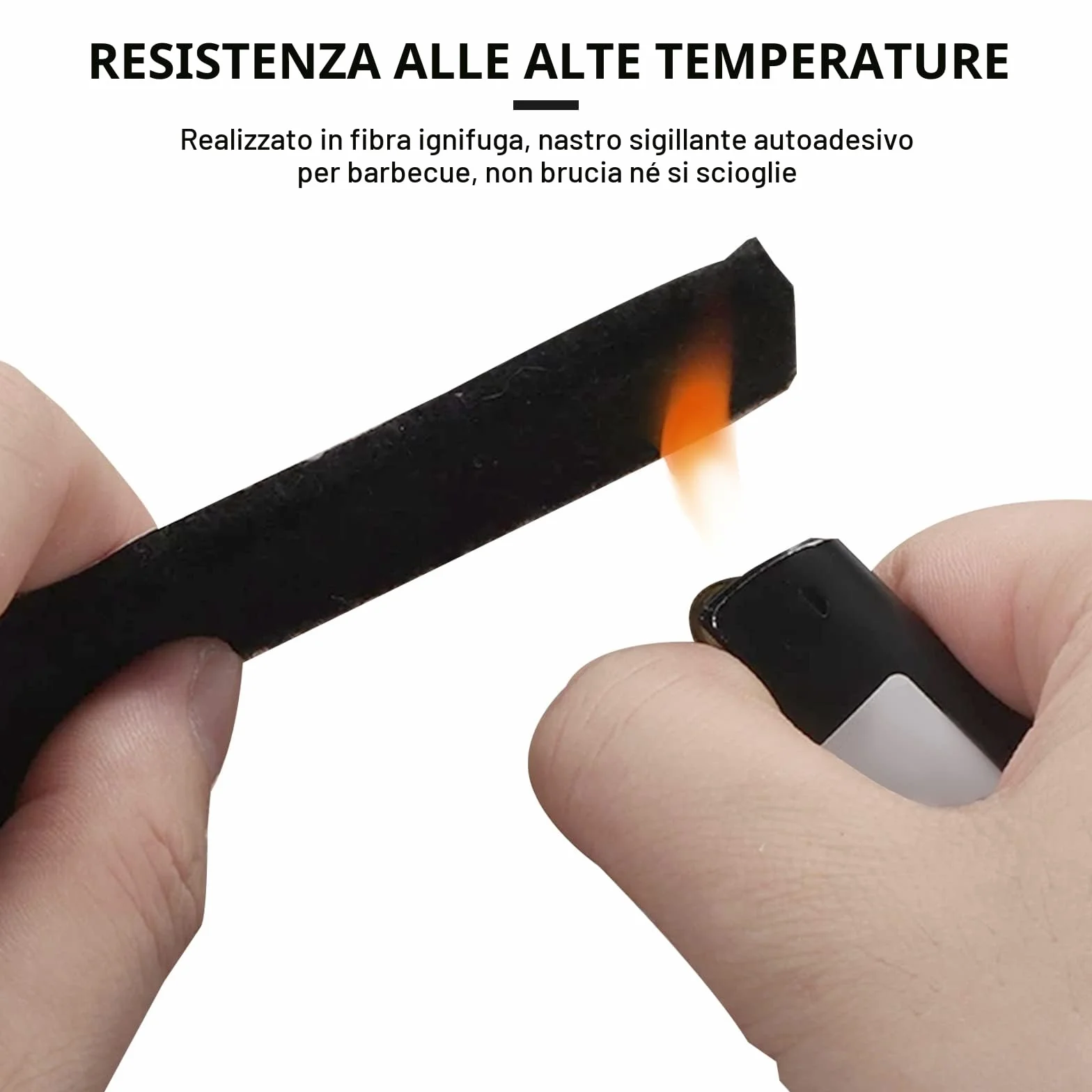 Guarnizione termica autoadesiva per forni e stufe, 2,5 m, 3,5 mm, resistente al calore