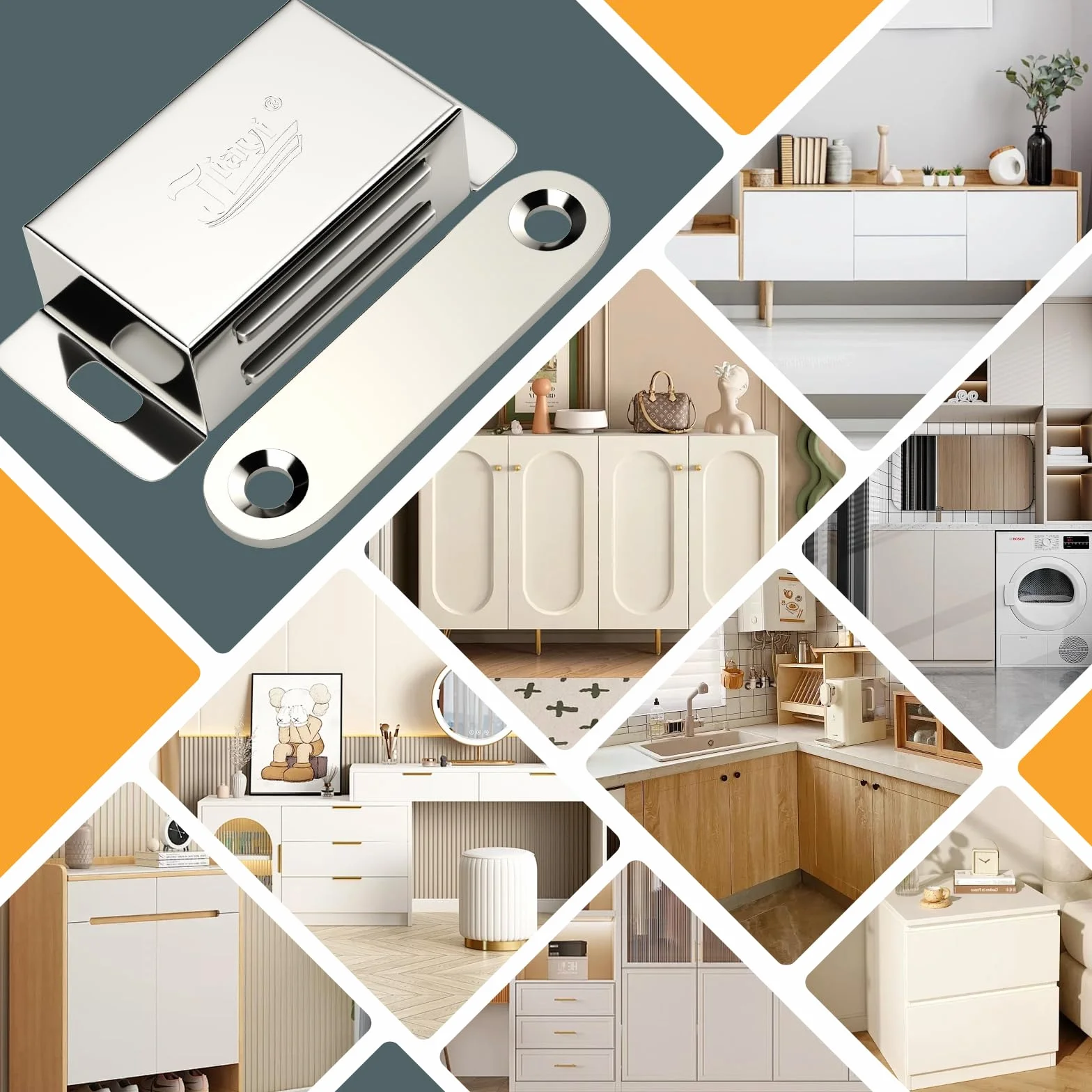 Calamite Ante Armadio Jiayi 2 Pezzi Calamita Porta Chiusura Magnetica Porta Inox 14KG Chiusure Magnetiche per Ante Mobili Magnete Chiusura per Cassetti Magneti Armadio Cucina Chiusure Chiudiporta