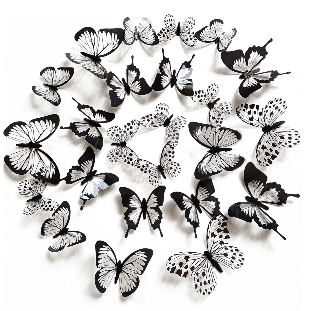 Adesivi Murali Farfalle 3D Decorazioni Parete Nere Sticker Murali Farfalla Decorativi per Camera da Letto Soggiorno Cameretta Bambini Ufficio - Set da 12 Pezzi