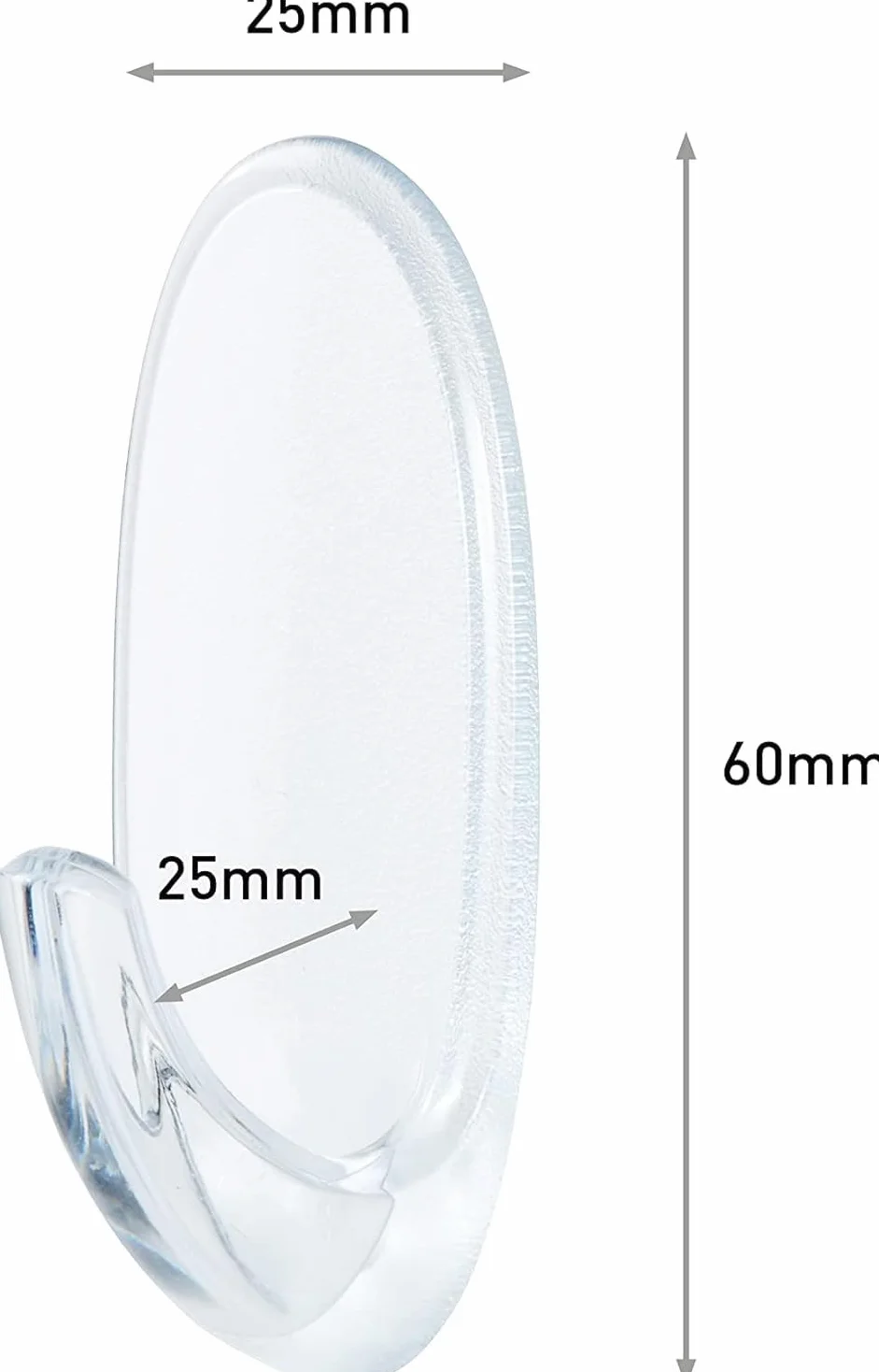Command Ganci ovali trasparenti medi con linguette trasparenti, set di 7 ganci e 10 linguette, per appendere e decorare senza rovinare